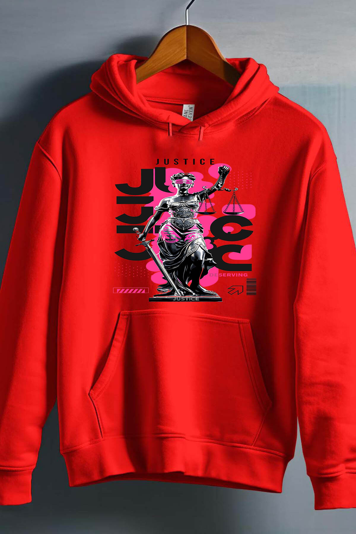 Gerechtigkeit verdient - Mann Hood Sweatshirt - Rot - 1 - Großformat