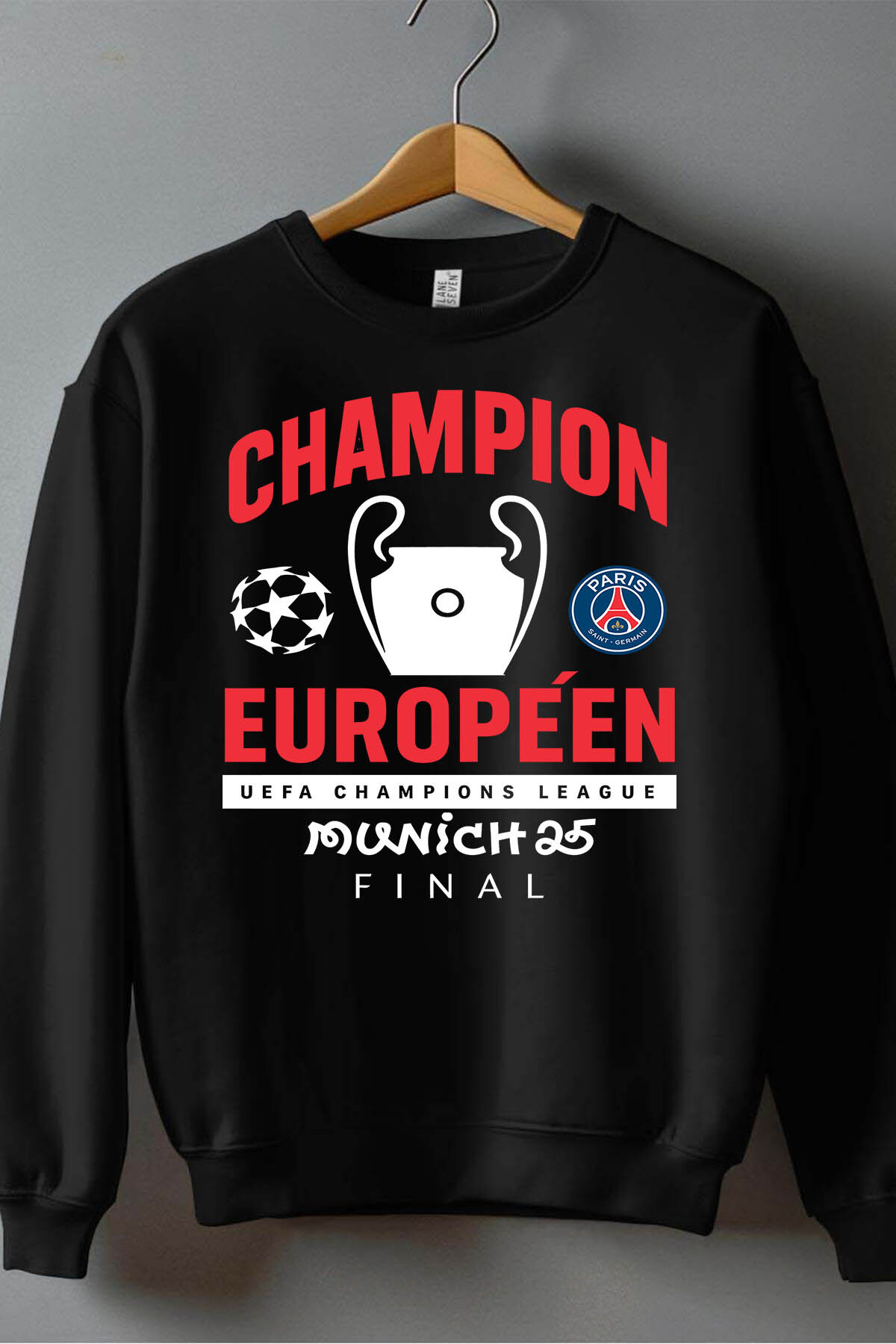 Grossiste I.A.L.D FRANCE - Champion Europeen Psg - Sweat Col Rond Homme