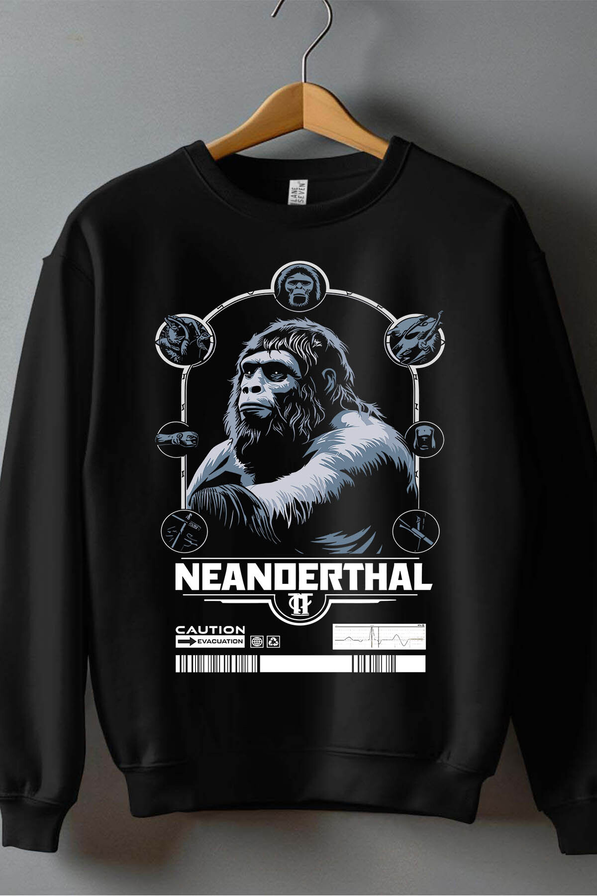 Wholesaler I.A.L.D FRANCE - Neanderthal Evac BLANC - Crewneck sweatshirt Man