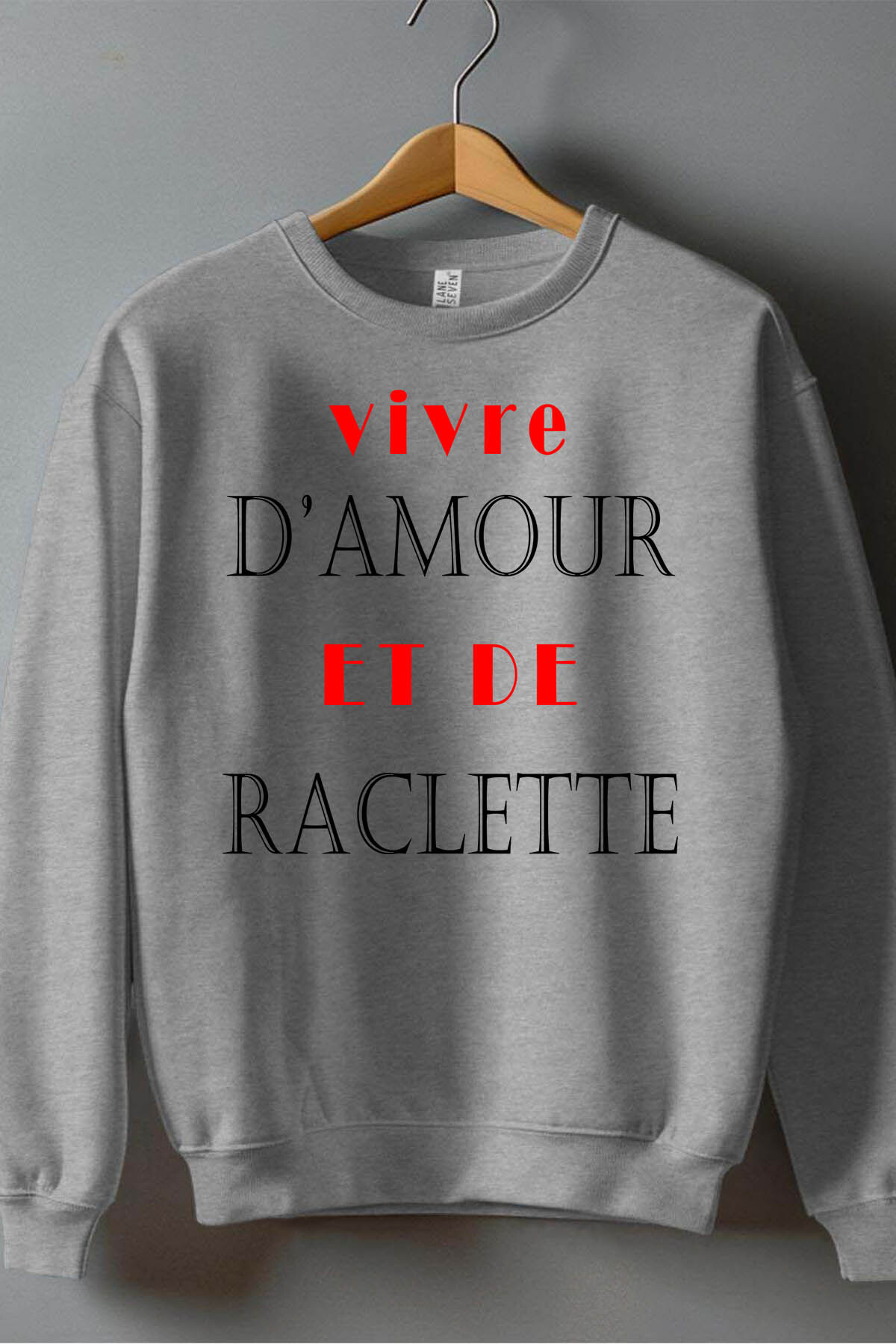 Großhändler I.A.L.D FRANCE - Raclette Liebe - Herren runder Nacken -Sweatshirt