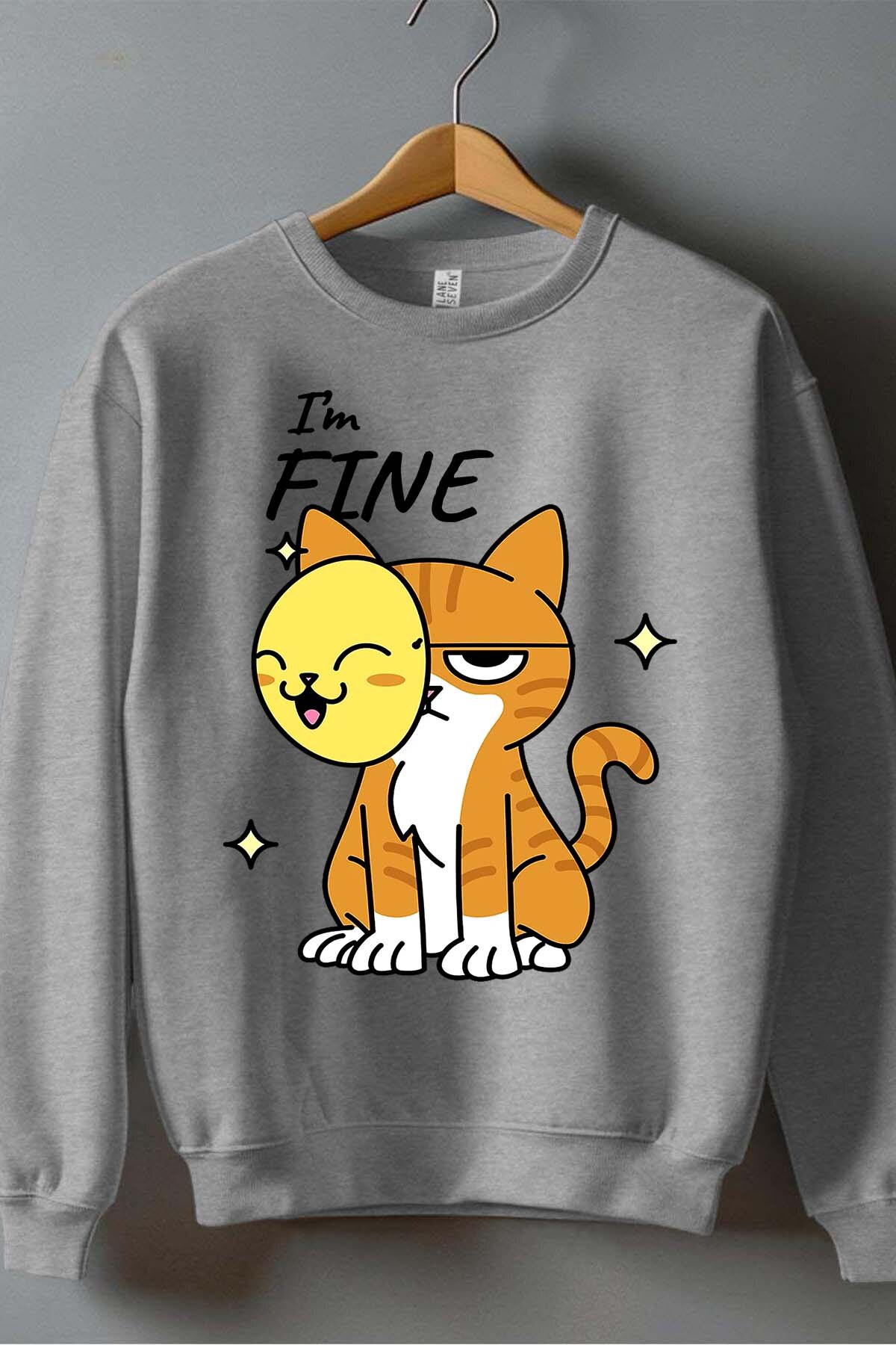 Grossiste I.A.L.D FRANCE - Im fine cat - Sweat Col Rond Homme
