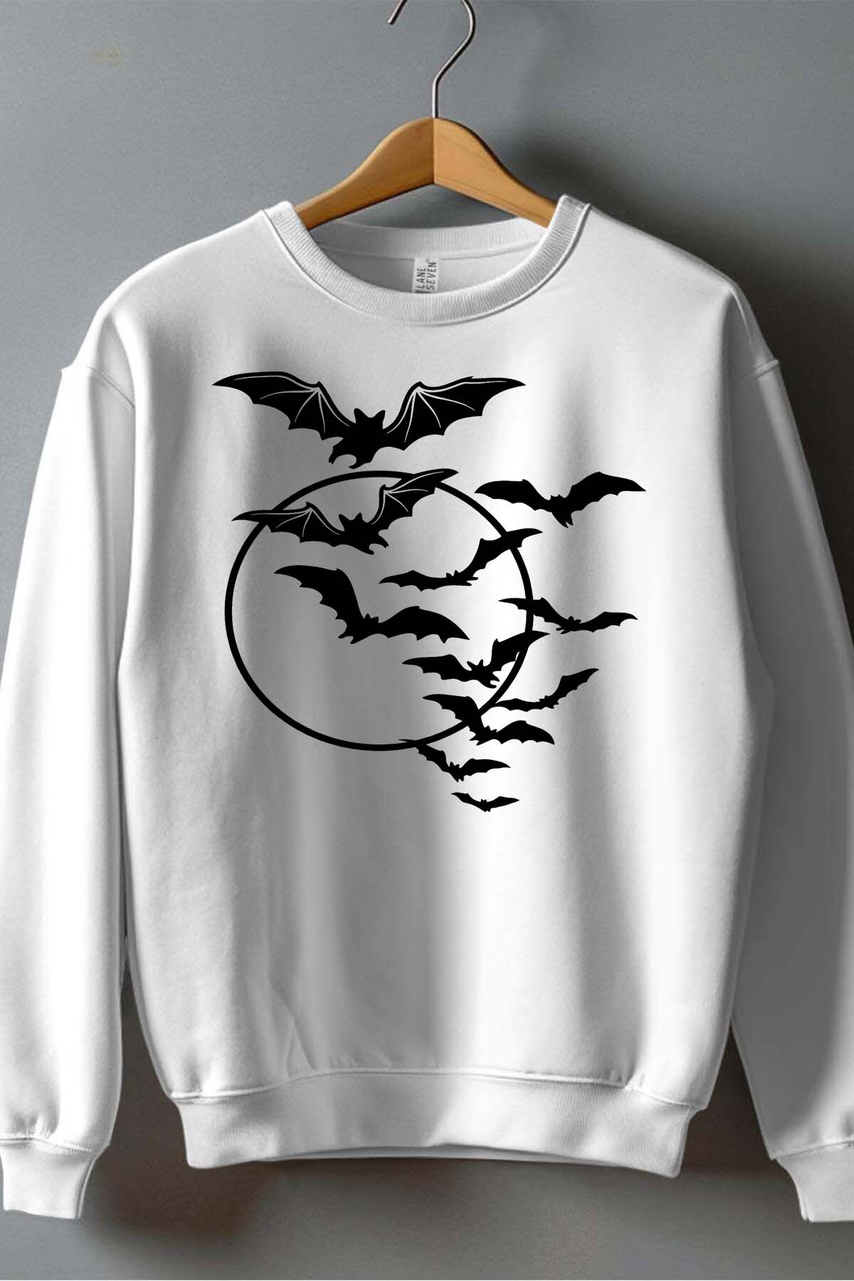 Grossiste I.A.L.D FRANCE - Bat moon halloween - Sweat Col Rond Homme