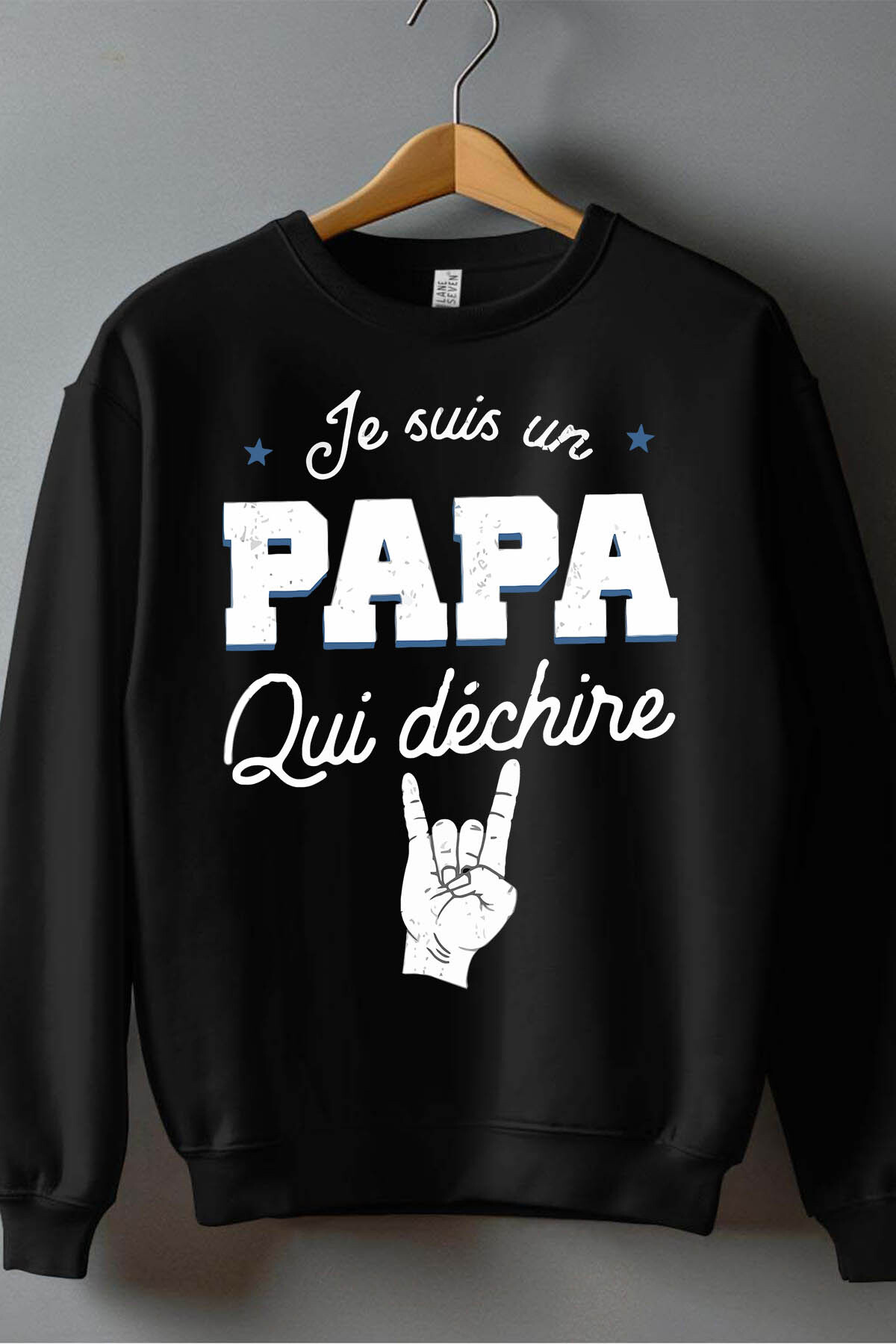 Grossiste I.A.L.D FRANCE - Papa déchire main - Sweat Col Rond Homme