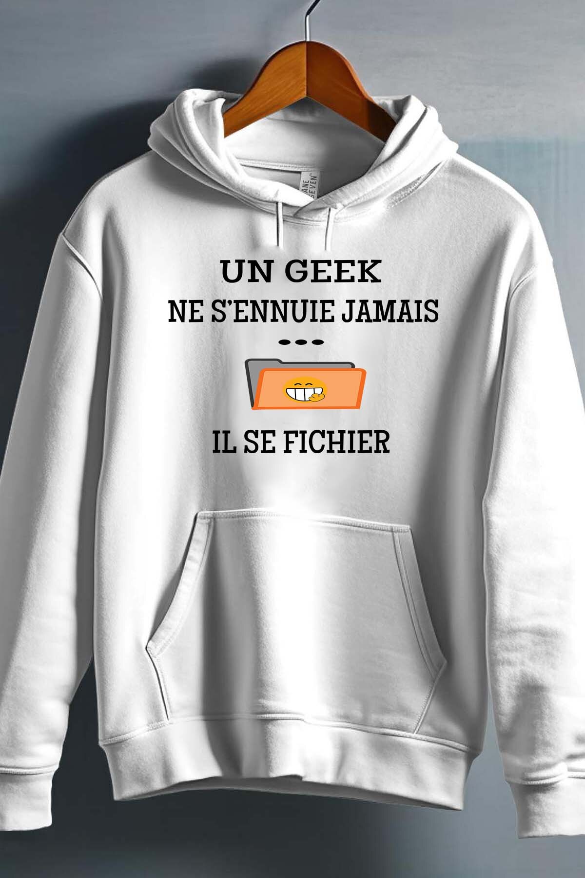 Großhändler I.A.L.D FRANCE - Ein Geek langweilt sich nie ... - Kapuzenpullover für Herren