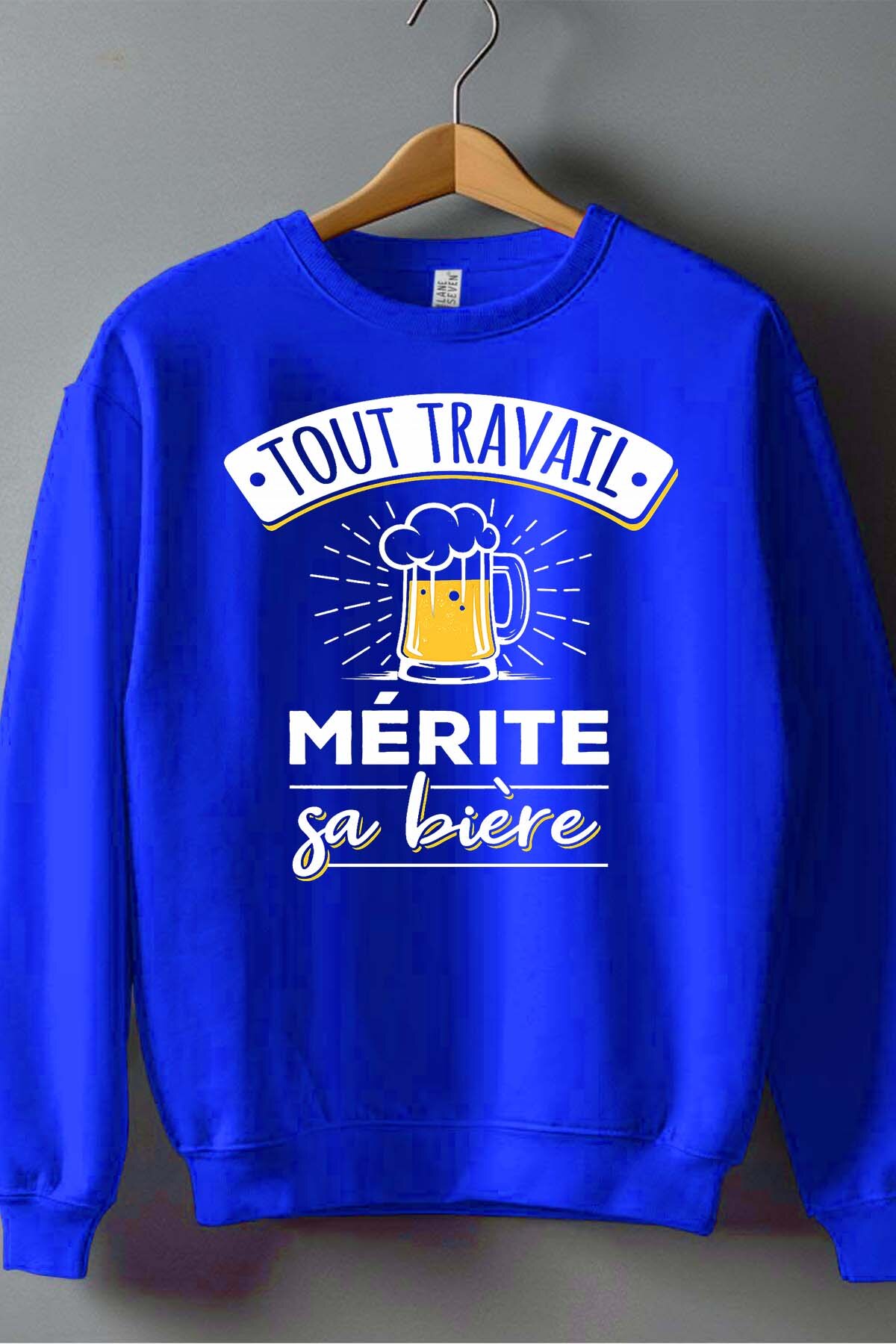 Grossiste I.A.L.D FRANCE - Travail merite  biere V2 - Sweat Col Rond Homme