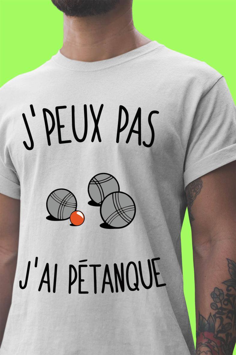 Grossiste I.A.L.D FRANCE - T-shirt Homme Col Rond | Peux pas ... PÉTANQUE