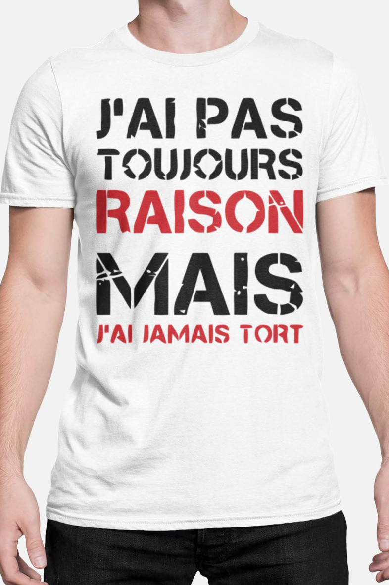 Grossiste I.A.L.D FRANCE - T-shirt Homme | j'ai pas toujours raison