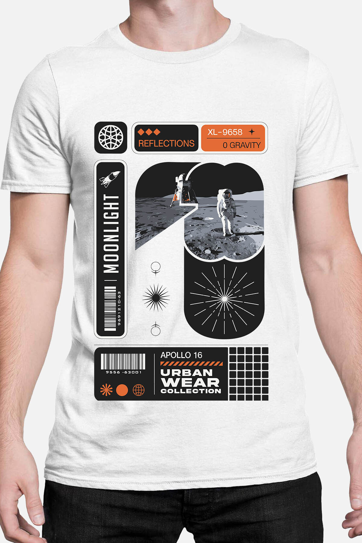 Luz de luna - Man t -shirt - Blanco - 1 - formato grande