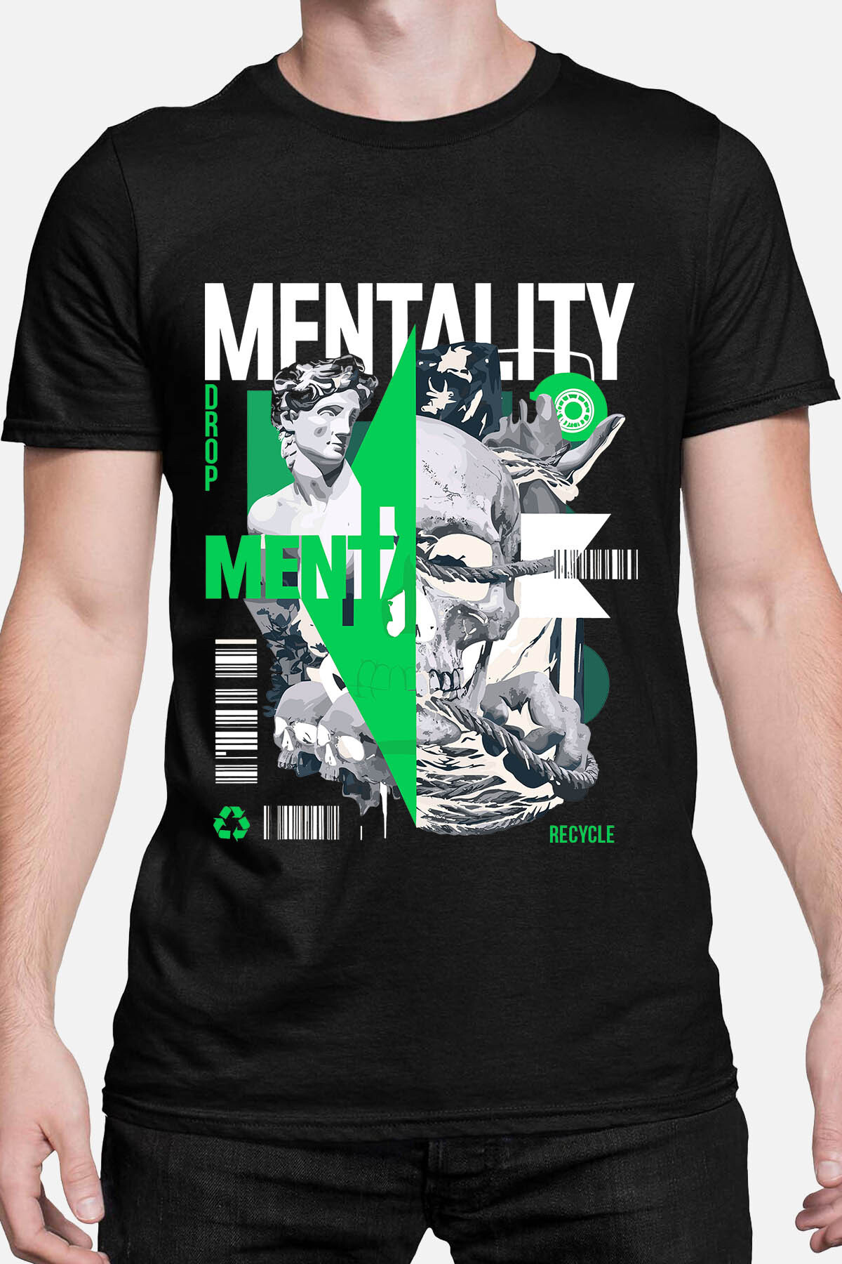 Grossiste I.A.L.D FRANCE - Mentality Drop BLANC - T-shirt Homme