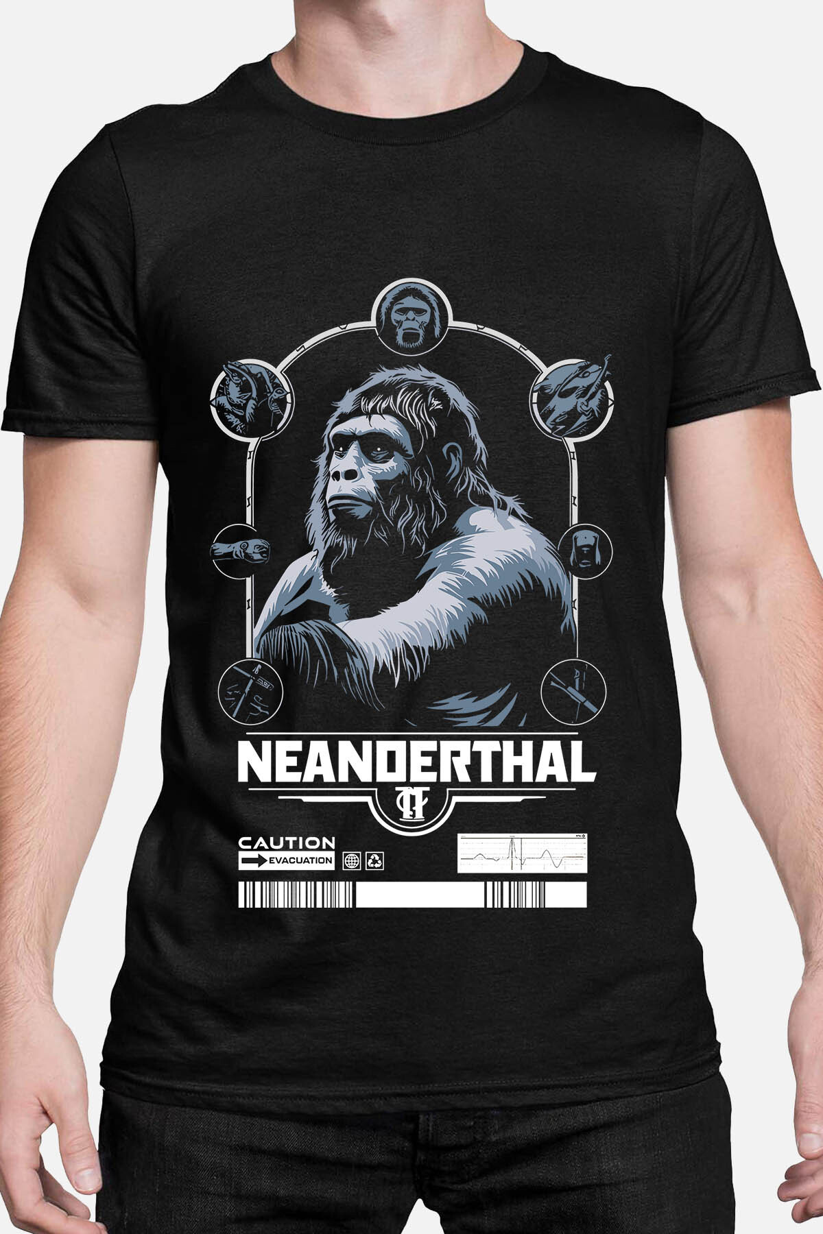 Grossiste I.A.L.D FRANCE - Neanderthal Evac BLANC - T-shirt Homme