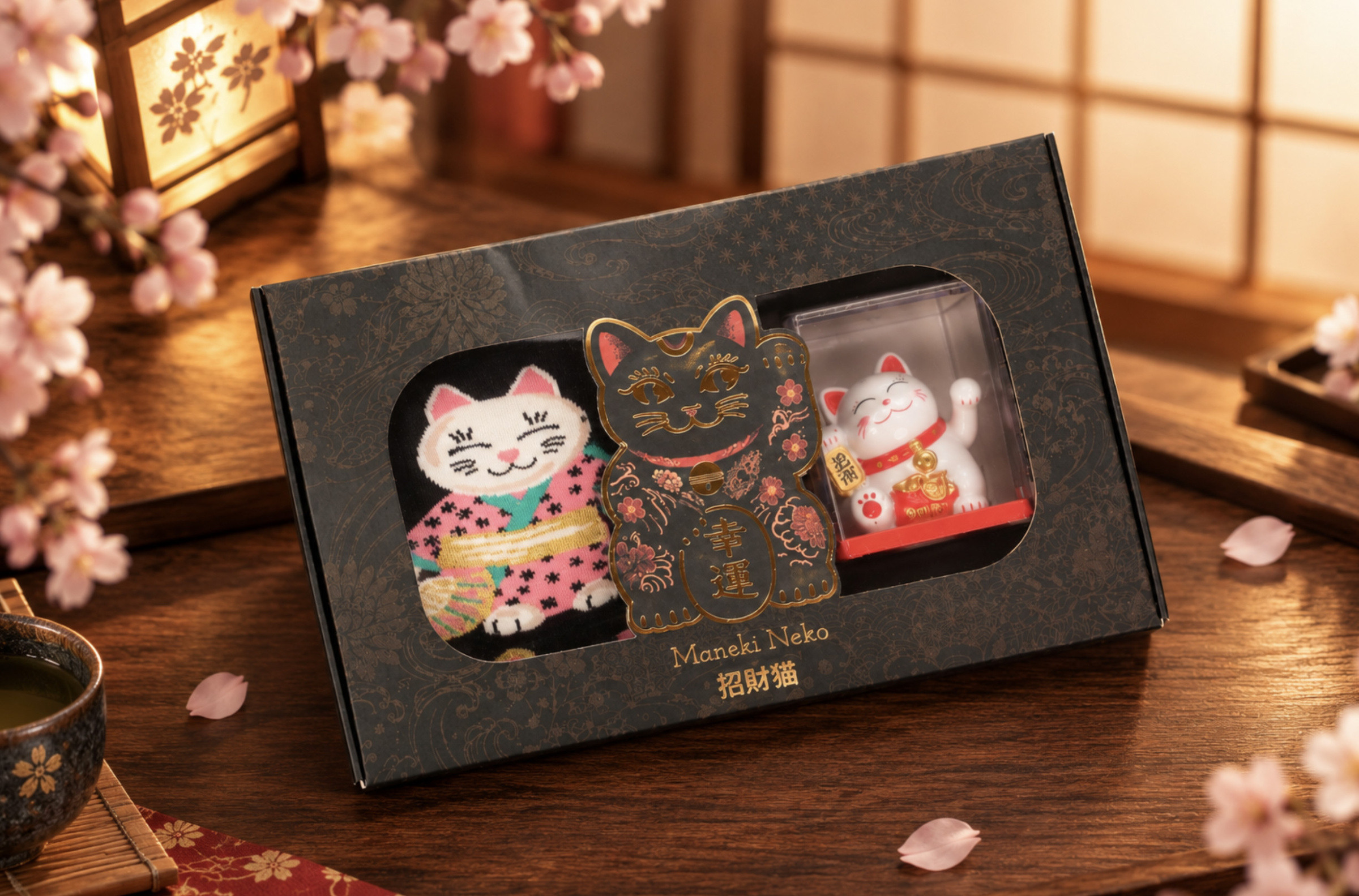 Grossiste Ines Delaure - Coffret Lucky Cat Noir 40-45