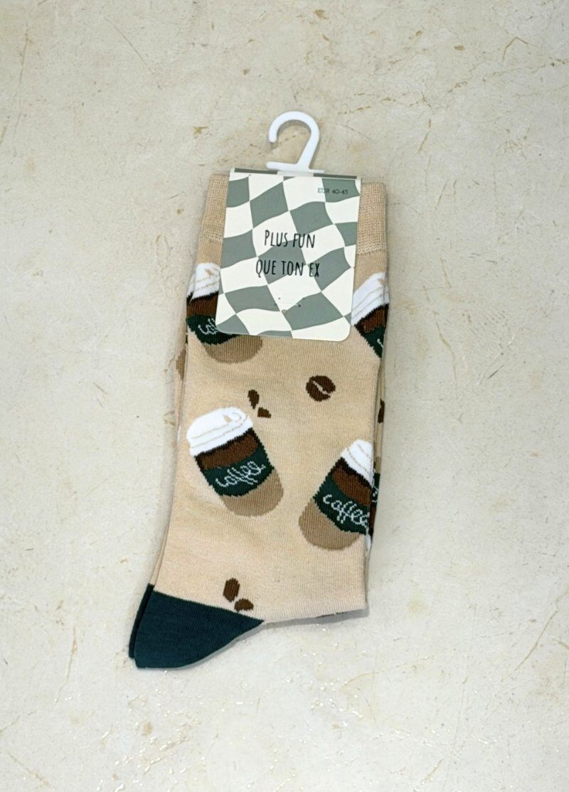 Grossiste Ines Delaure - Chaussettes hommes Café 40-45, + fun que ton ex