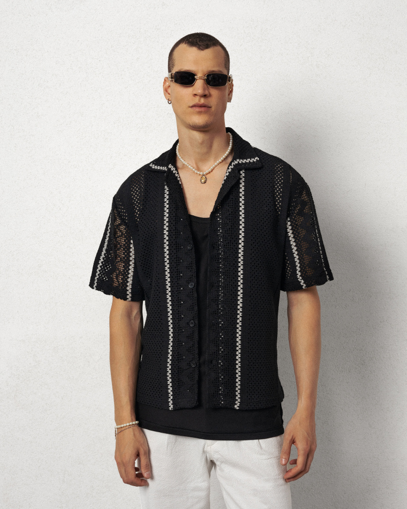 Wholesaler Invictus Paris - CHEMISE HOMME EN MAILLE CROCHET TENDANCE 2024