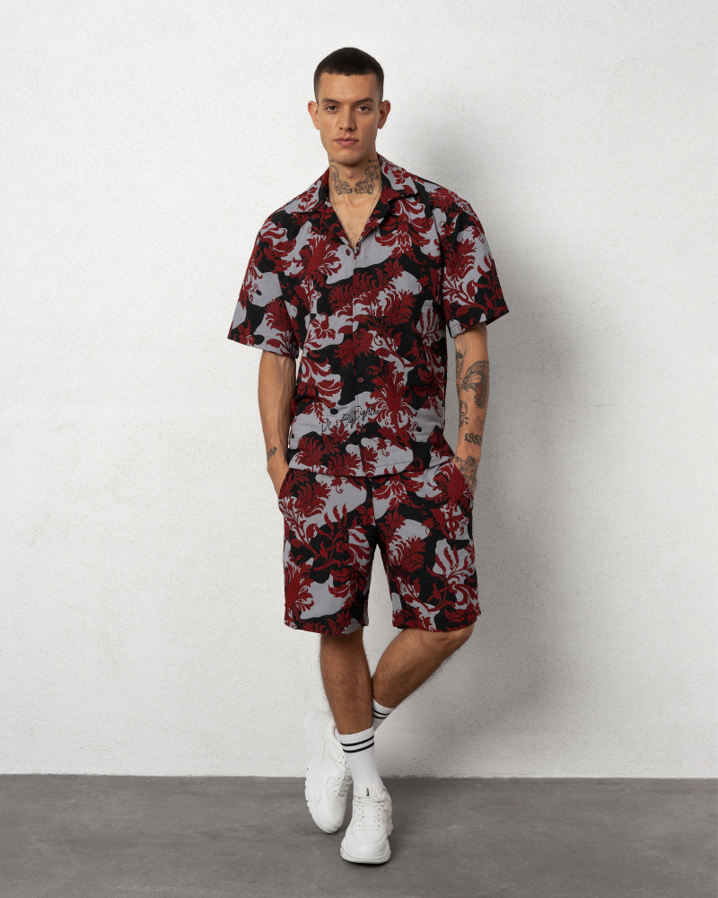 Grossiste Invictus Paris - ENSEMBLE CHEMISE SHORT MATIERE EN RELIEF