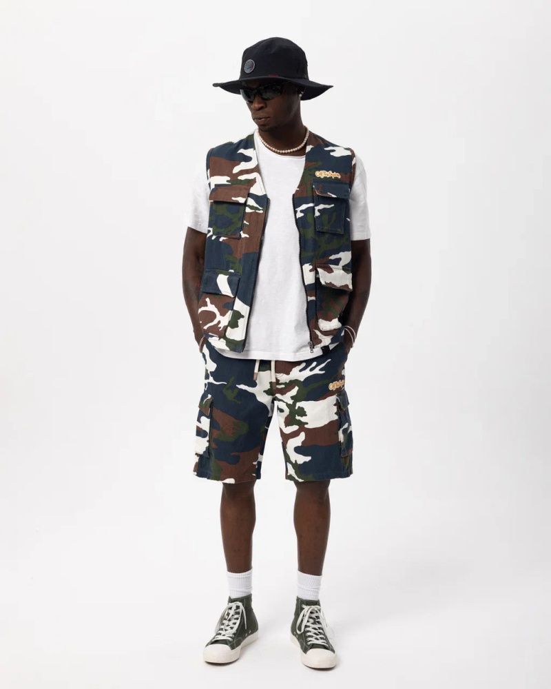 Wholesaler Invictus Paris - ENSEMBLE HOMME GILET + SHORT EN  CAMOUFLAGE