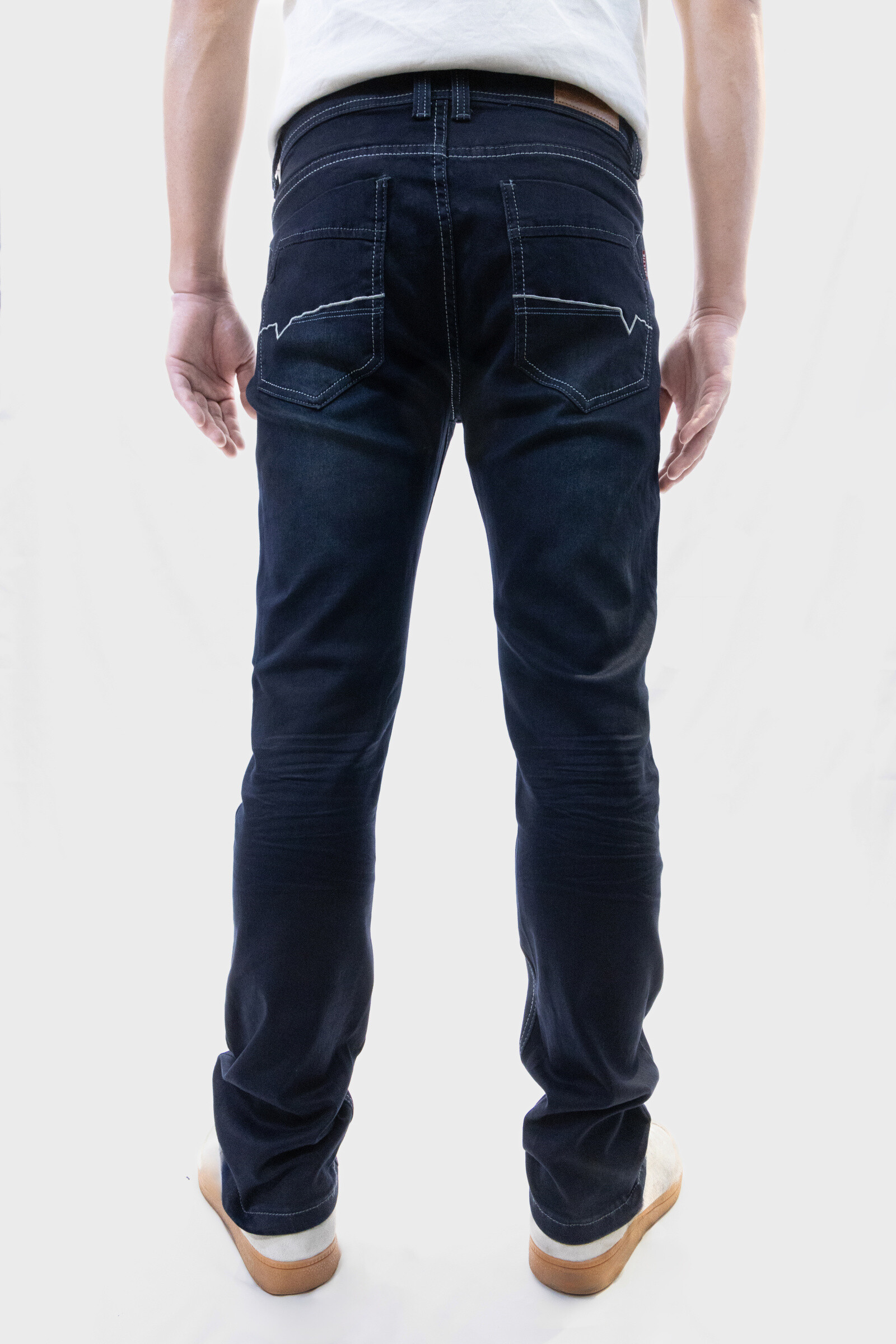 Jeans aderenti lavati in blu scuro - Blu Marino - 2 - formato grande