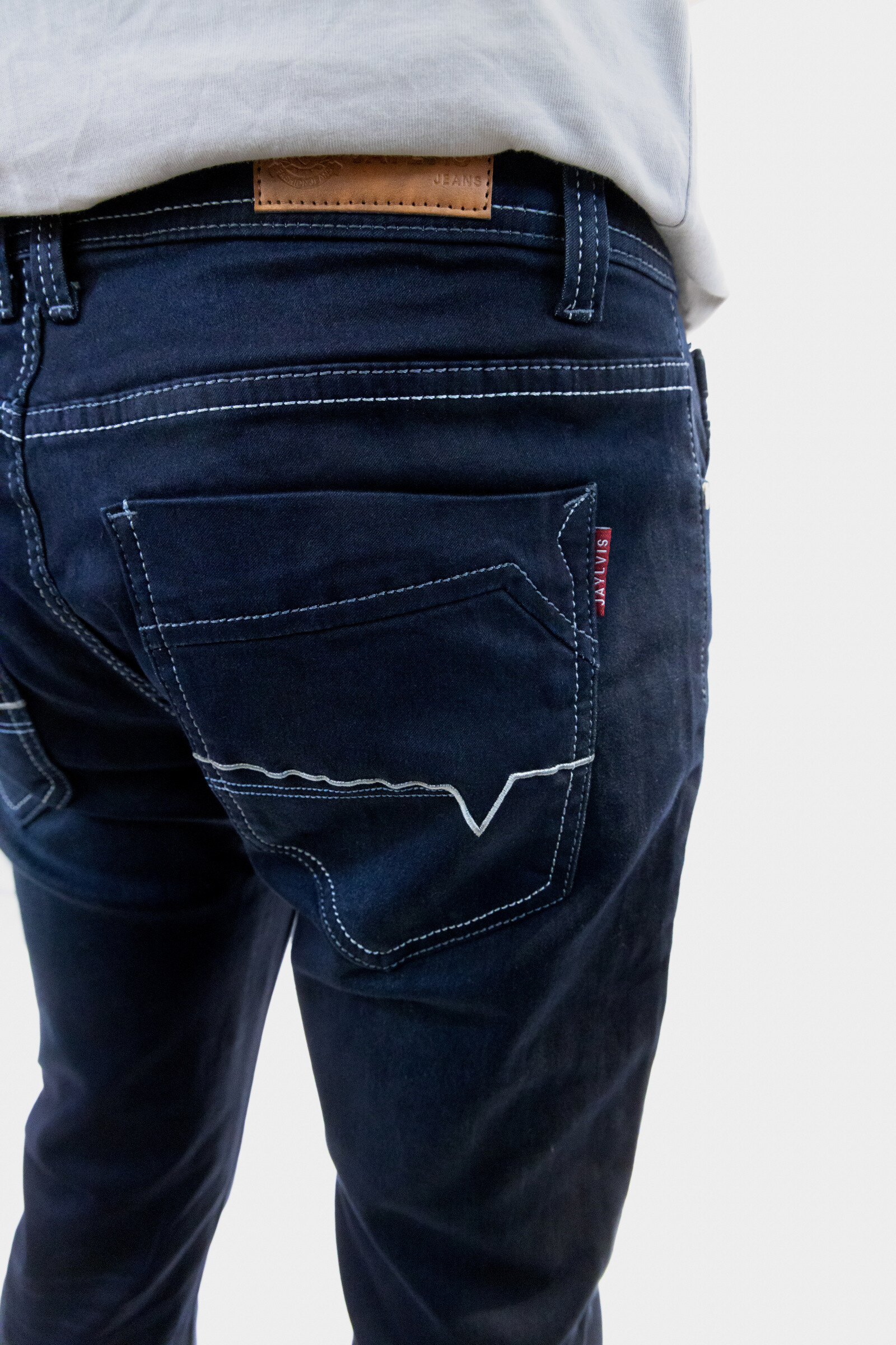 Jeans aderenti lavati in blu scuro - Blu Marino - 3 - formato grande