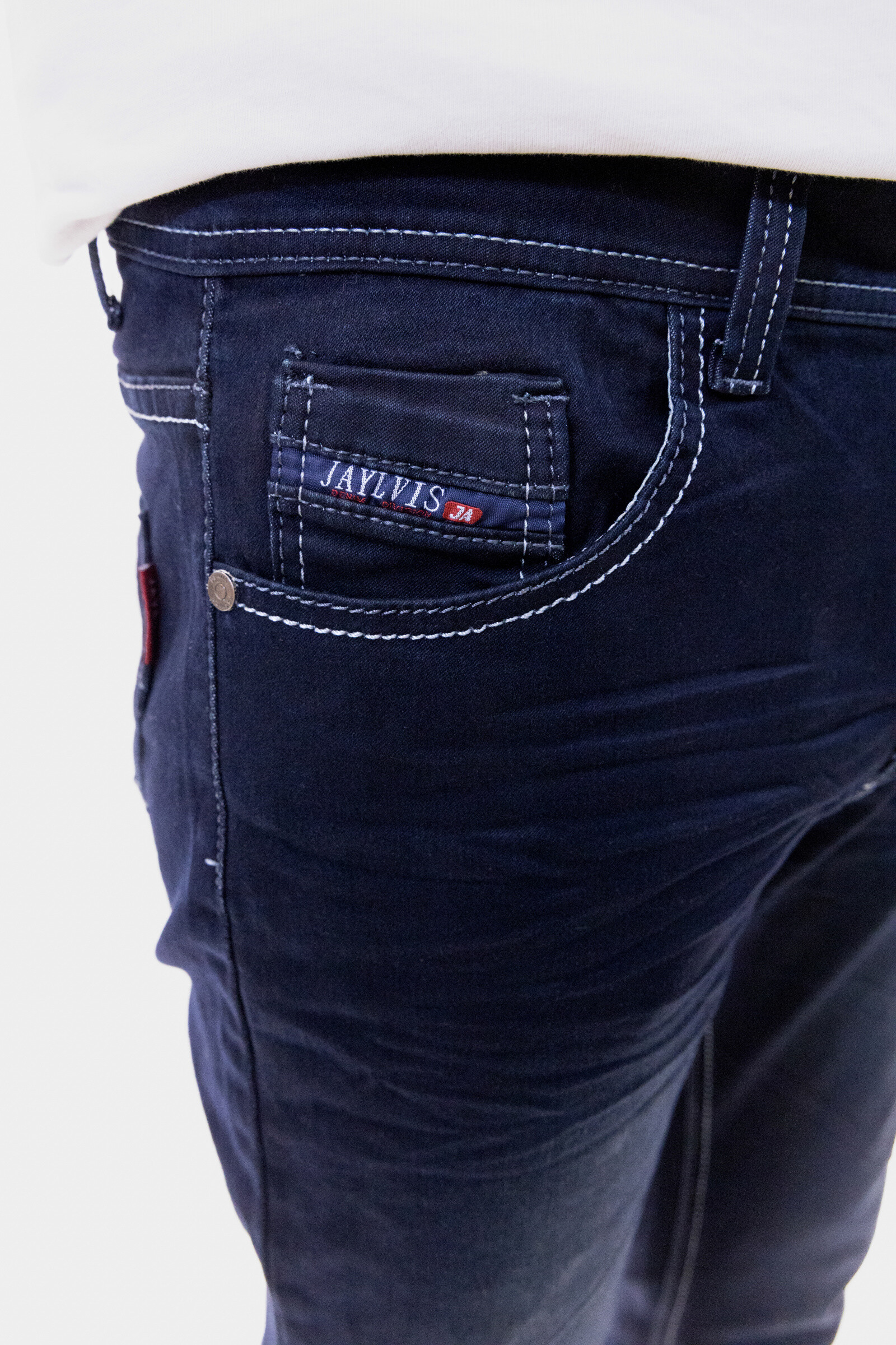 Jeans aderenti lavati in blu scuro - Blu Marino - 4 - formato grande