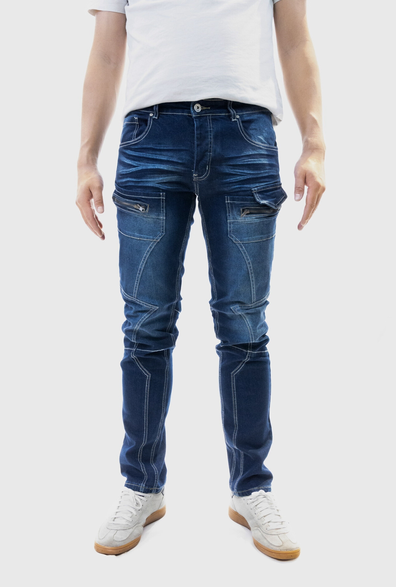 Großhändler Jaylvis - Tailliert gearbeitete Jeans mit Reißverschluss und Tasche