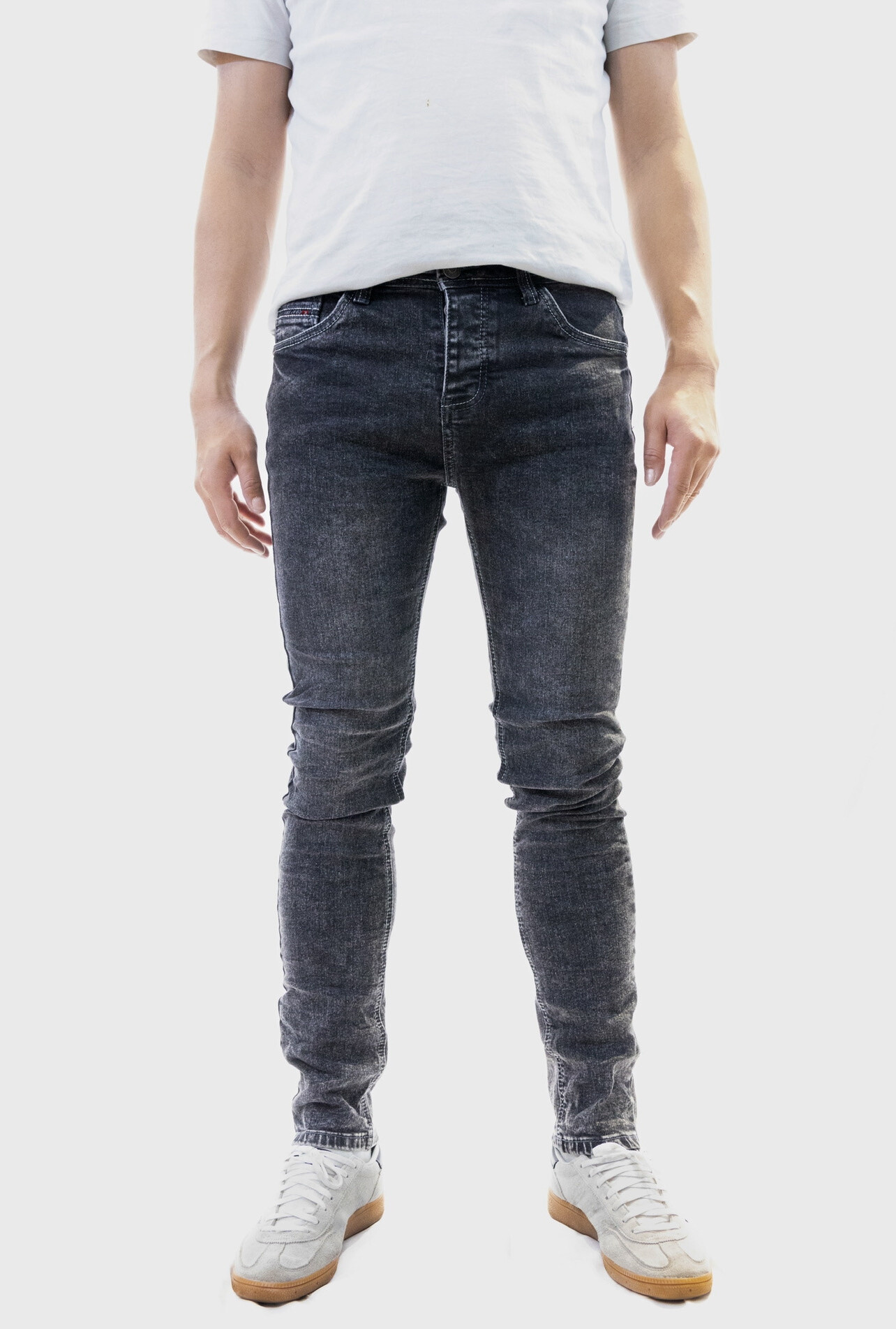 Großhändler Jaylvis - Ausgebleichte graue Slim-Jeans