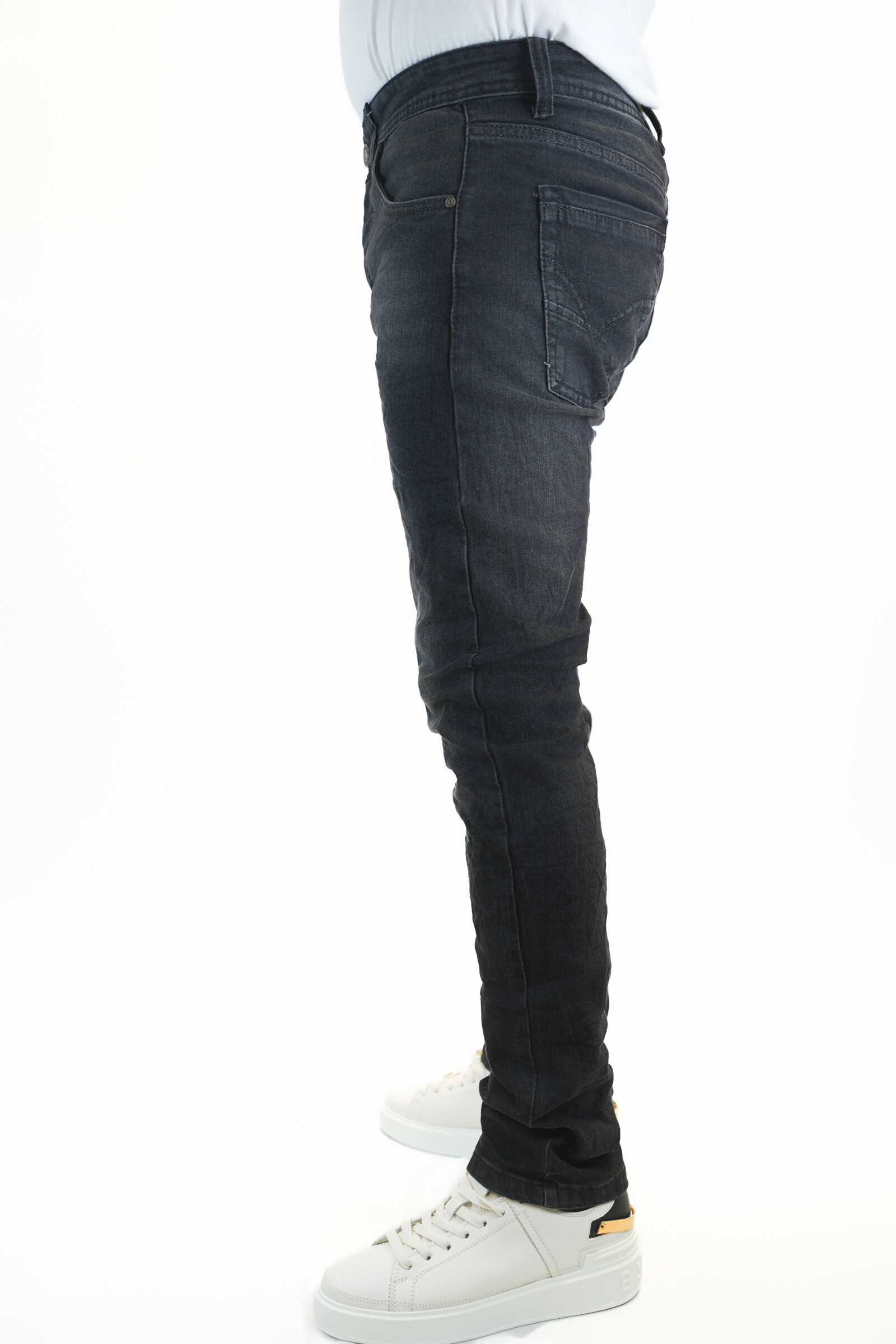 Graue Röhrenjeans mit Kette - Dunkelgrau - 3 - Großformat