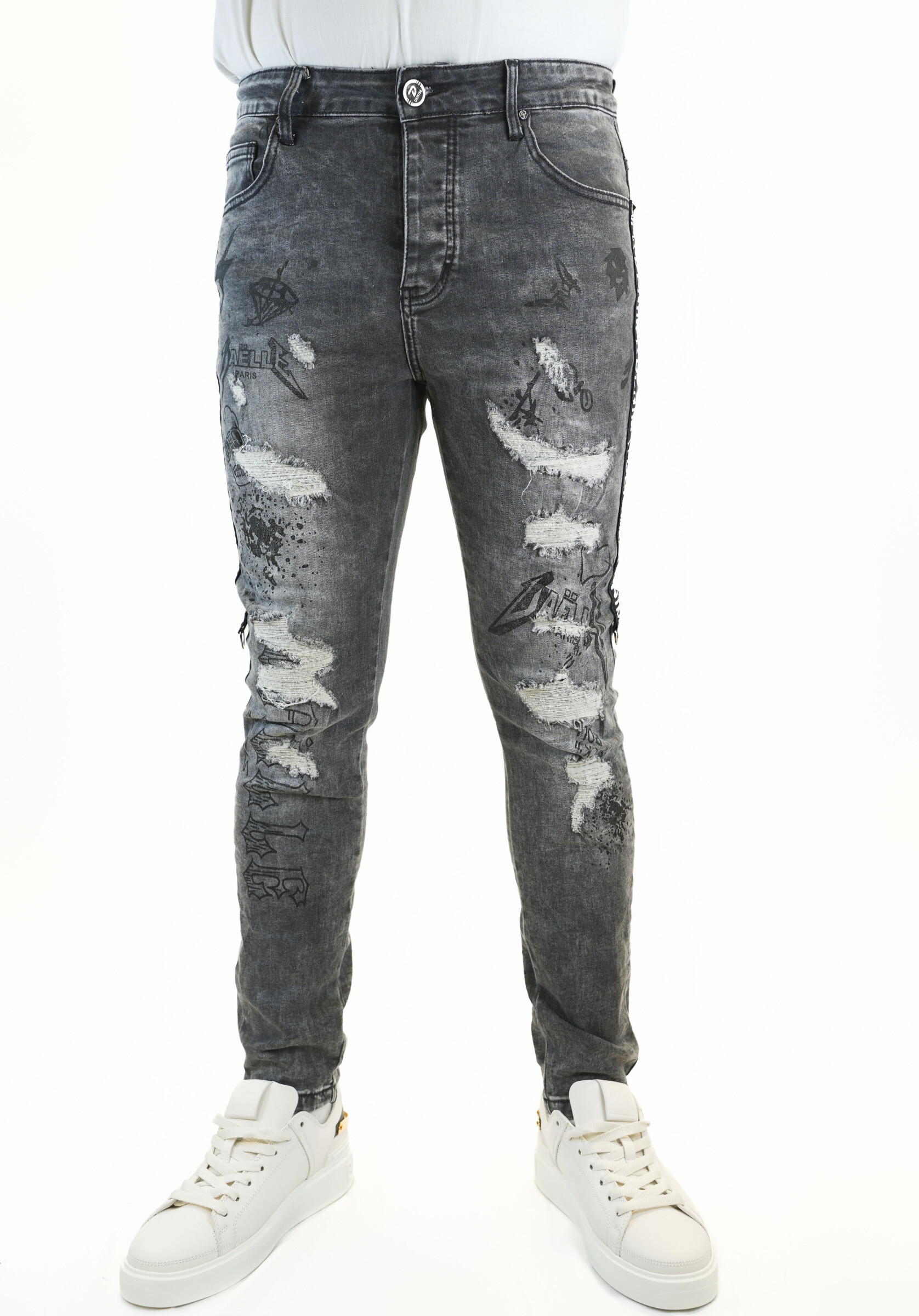 Wholesaler Jaylvis - Gray ripped skinny jeans