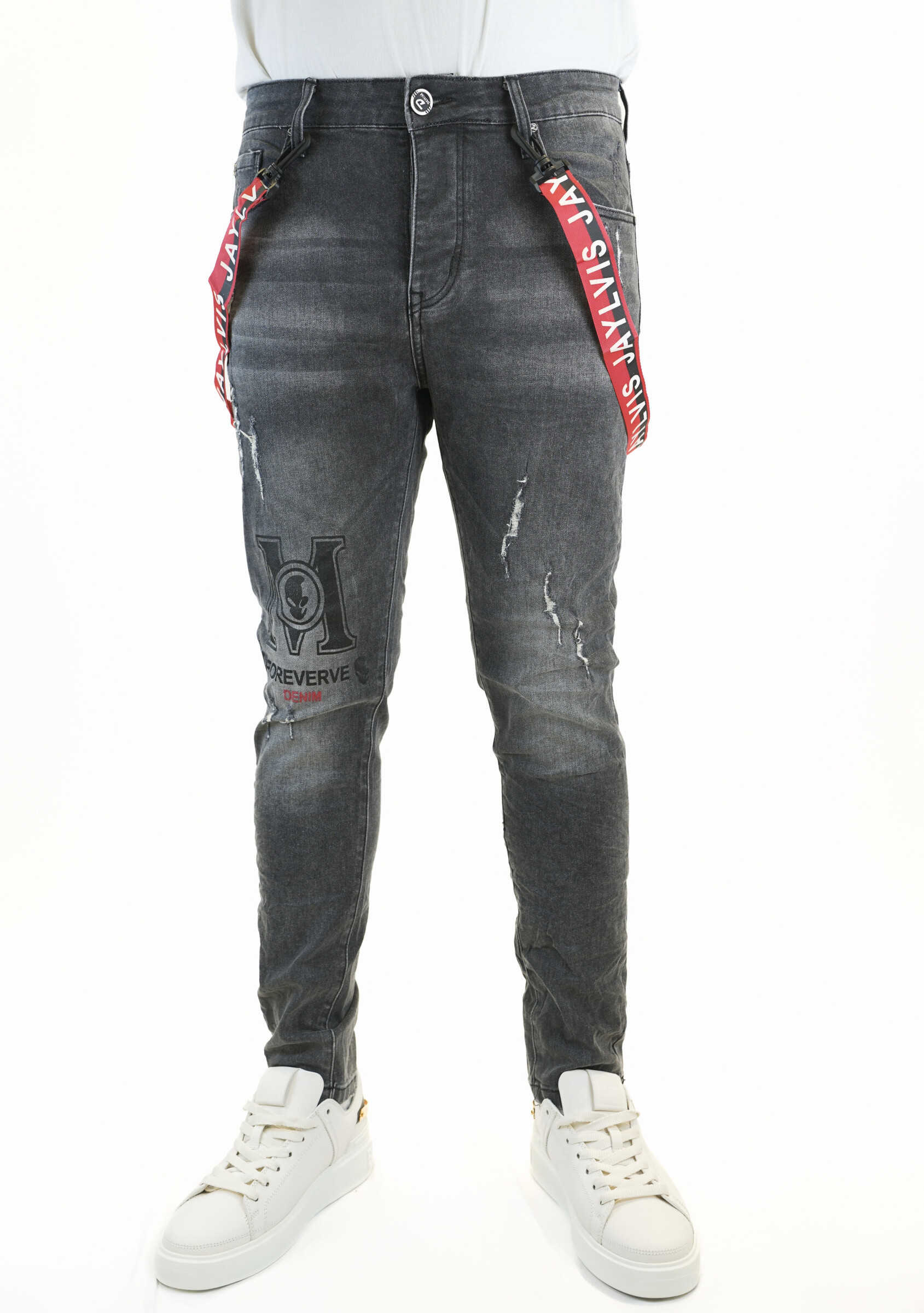 Mayorista Jaylvis - Vaqueros pitillo grises con cadenas