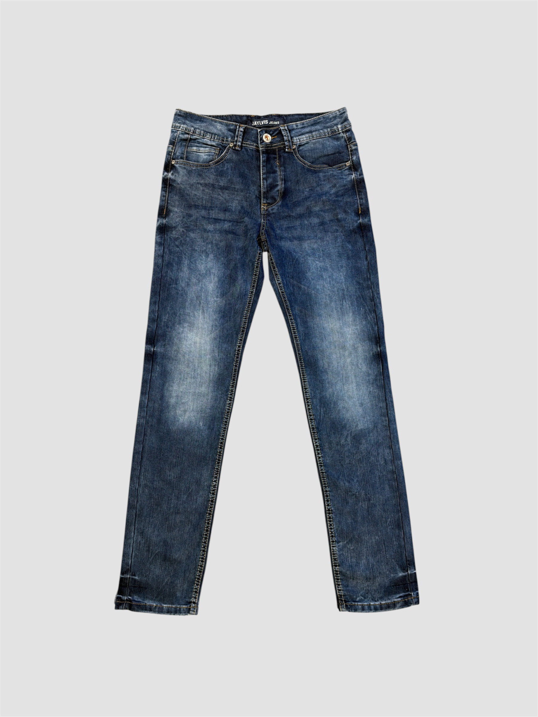 Grossiste Jaylvis - Jean bleu délavé coupe Regular et Ultra Stretch