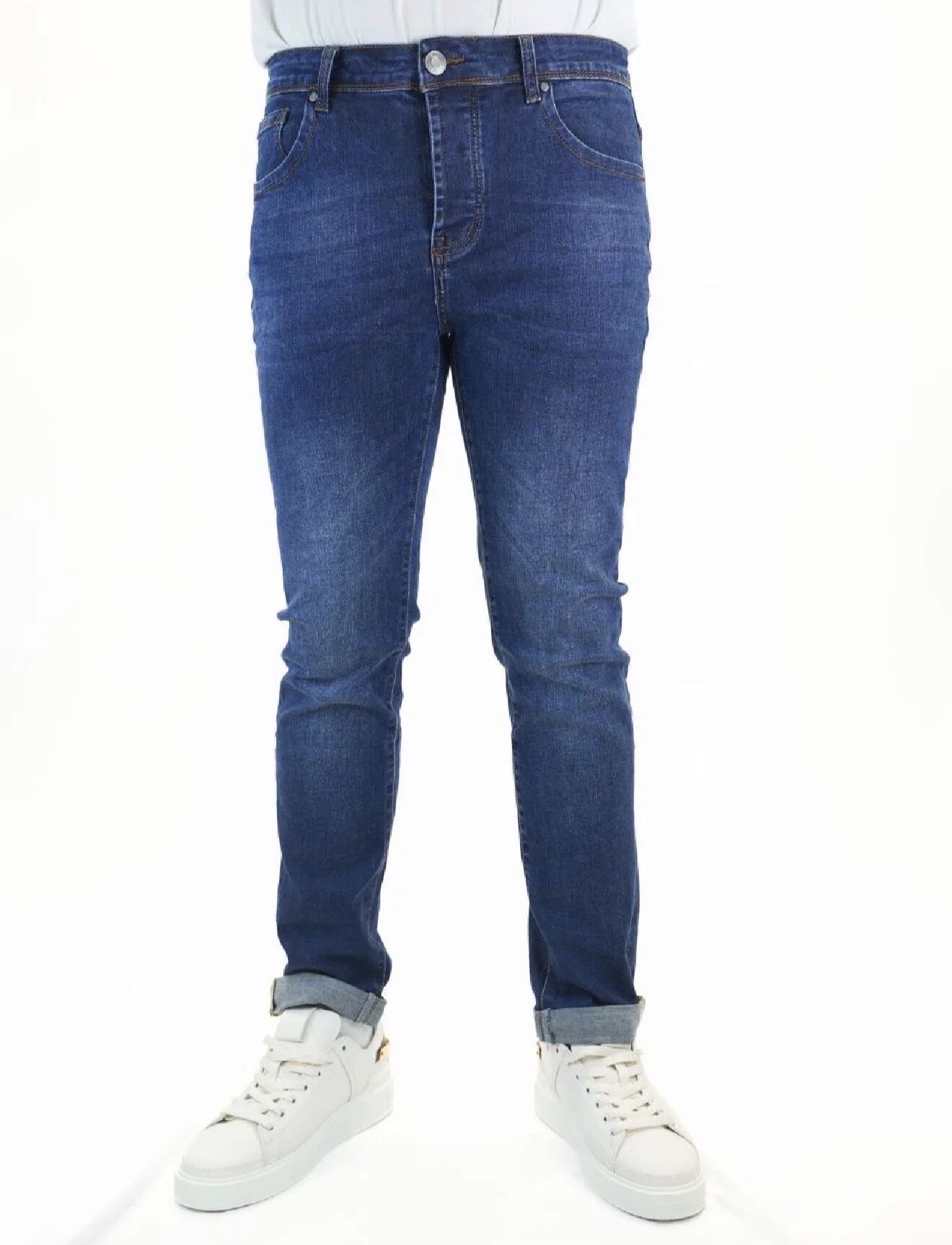 Großhändler Jaylvis - Taillierte Jeans in verwaschenem Blau