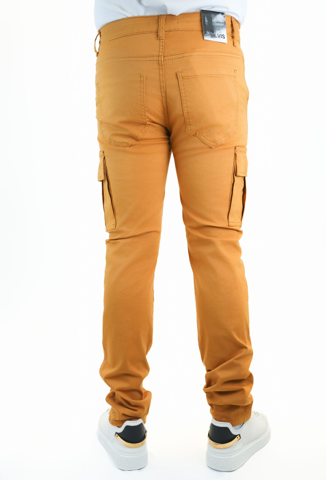 Pantaloni cargo con tasche multiple - Cammello - 4 - formato grande