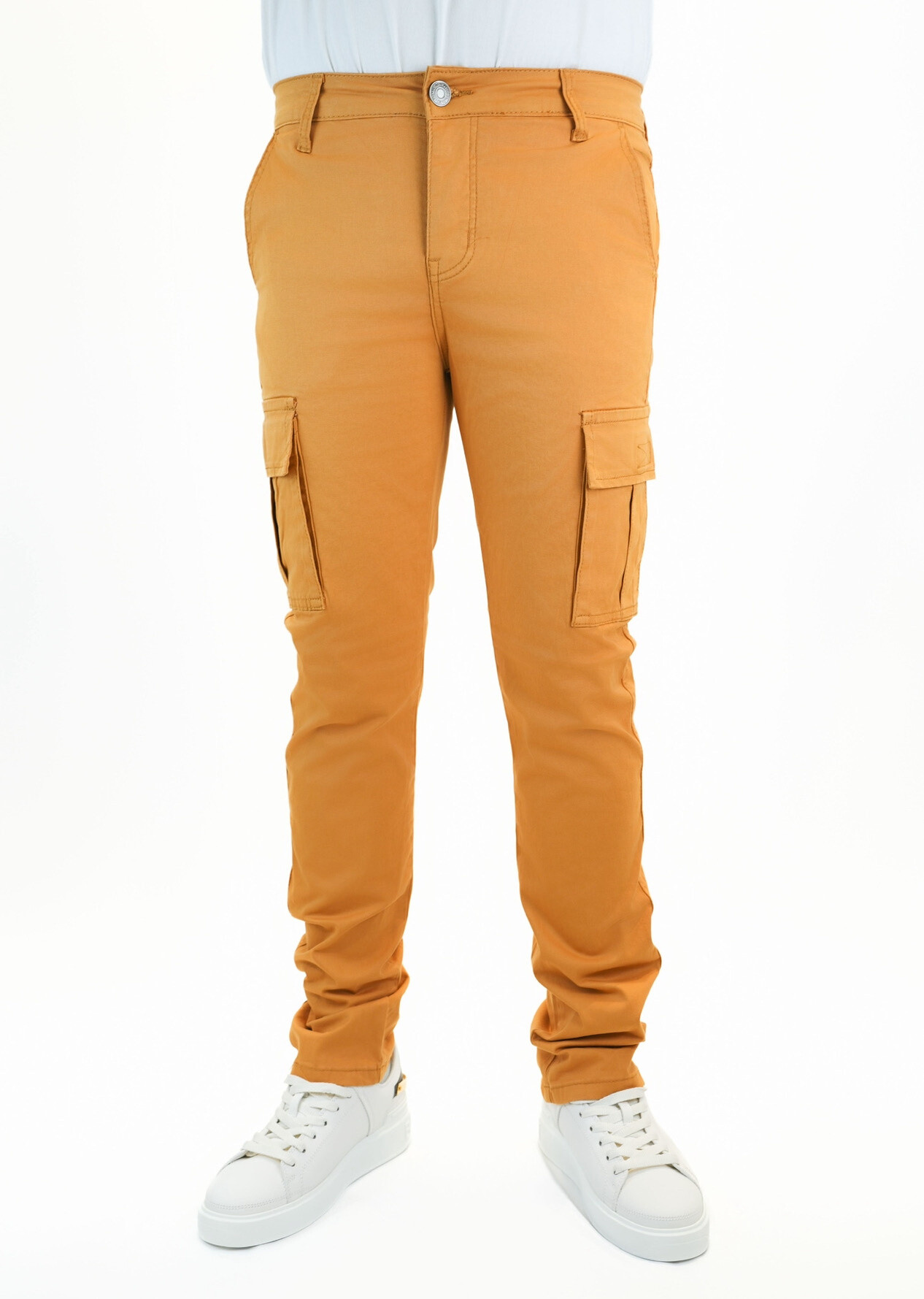 Pantaloni cargo con tasche multiple - Cammello - 1 - formato grande