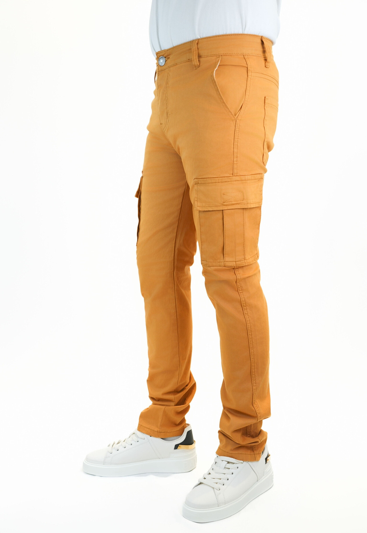 Pantaloni cargo con tasche multiple - Cammello - 2 - formato grande