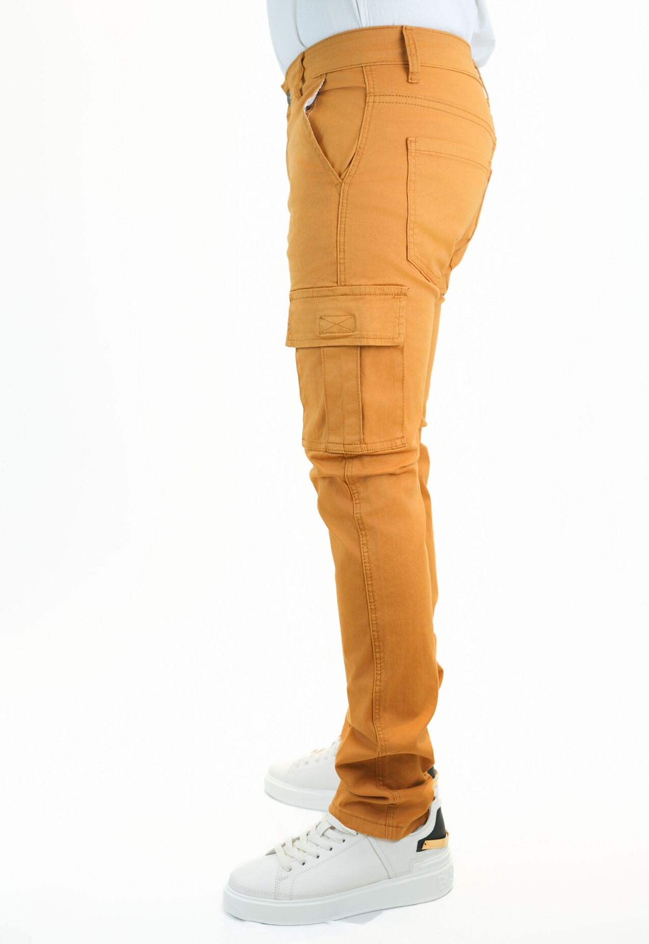 Pantaloni cargo con tasche multiple - Cammello 3 - miniatura