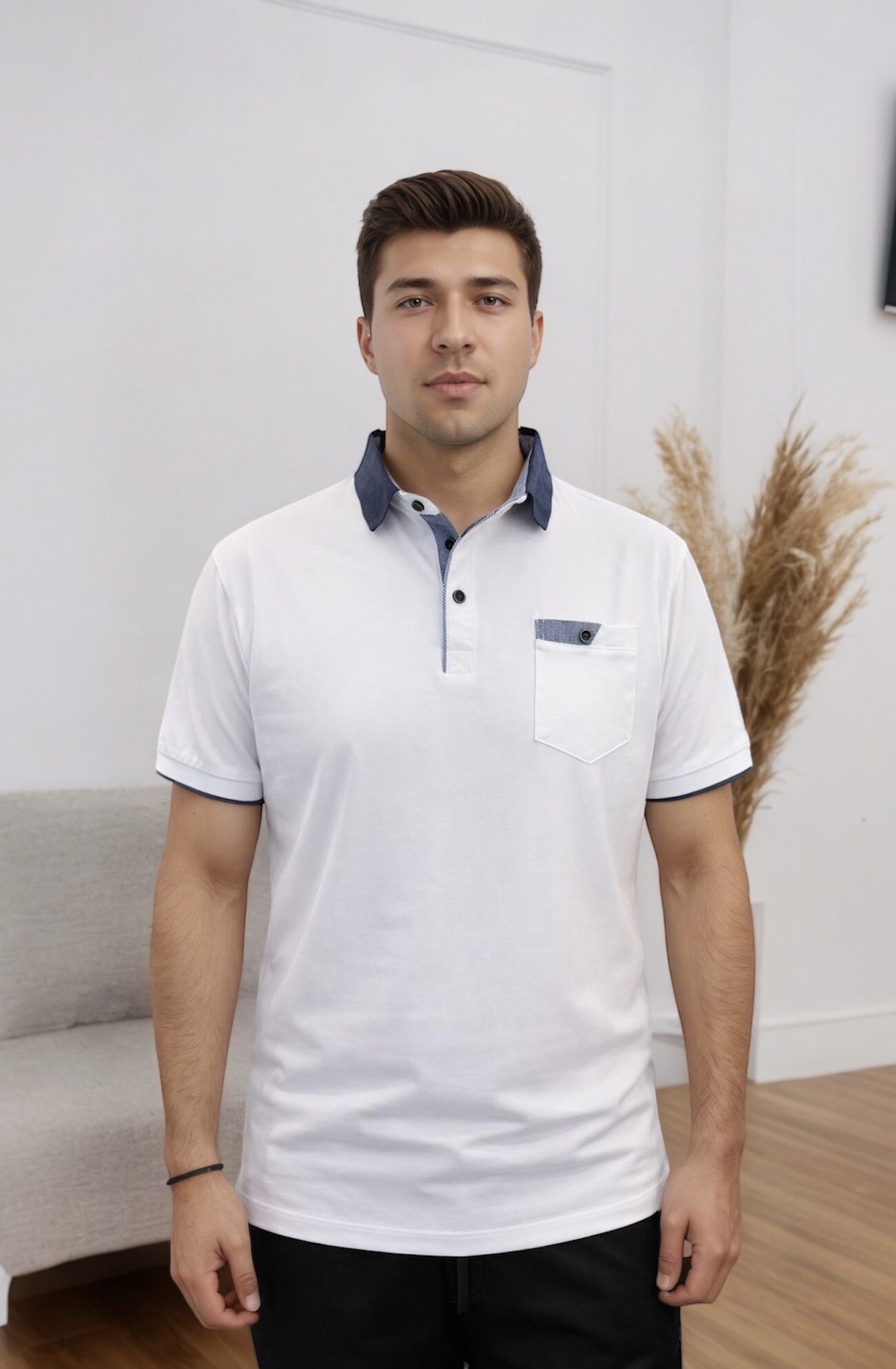 Großhändler Jaylvis - Poloshirt mit kontrastierendem Kragen und Brusttasche