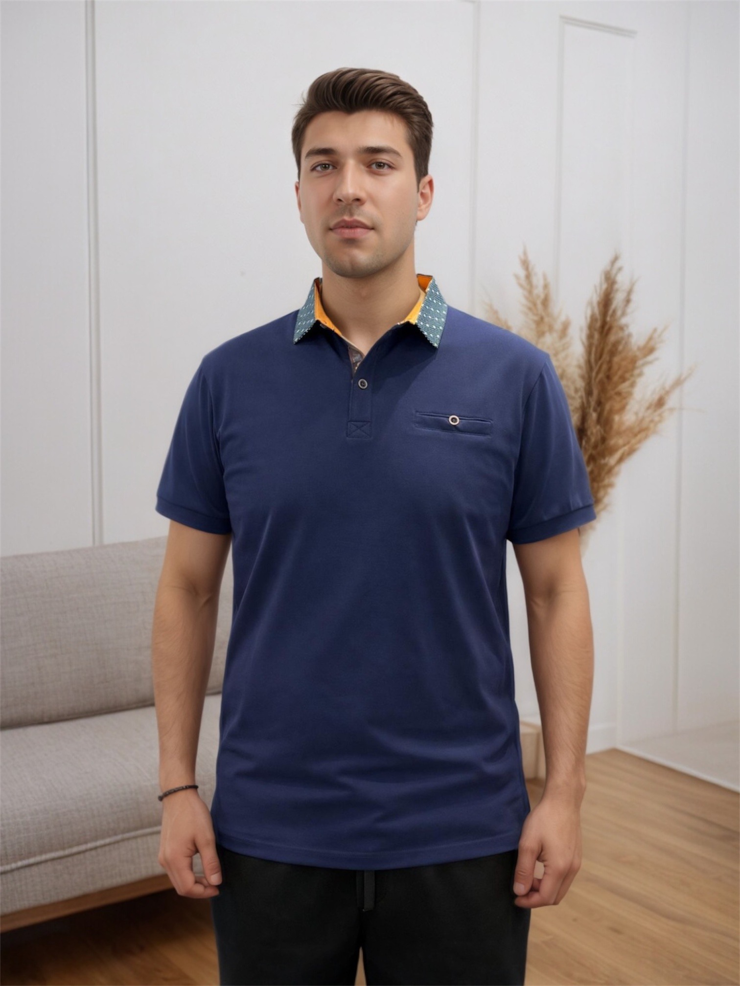 Mayorista Jaylvis - Polo con cuello en contraste y bolsillo en el pecho