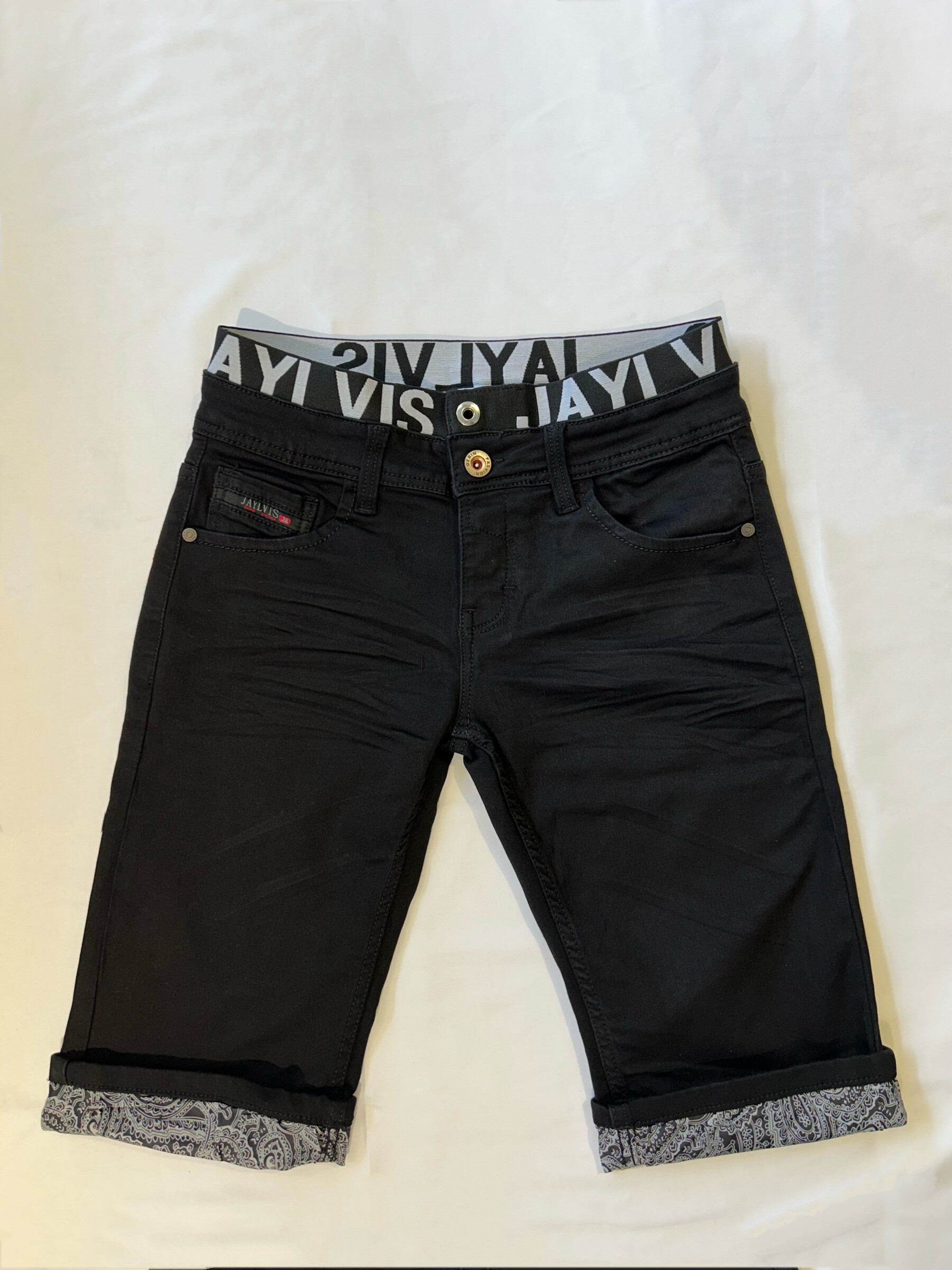 Grossiste Jaylvis - Short jeans noir avec élastique