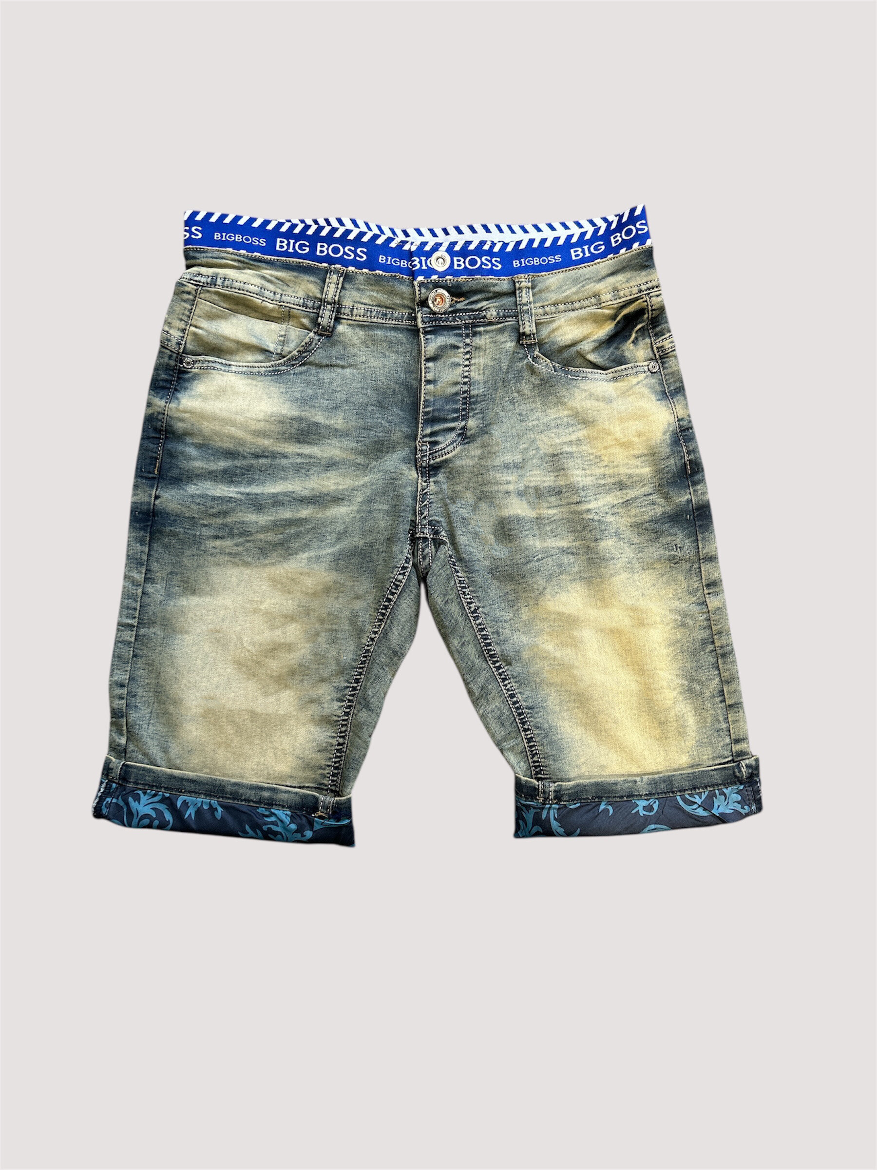 Mayorista Jaylvis - Estiramiento de jeans azules con problemas
