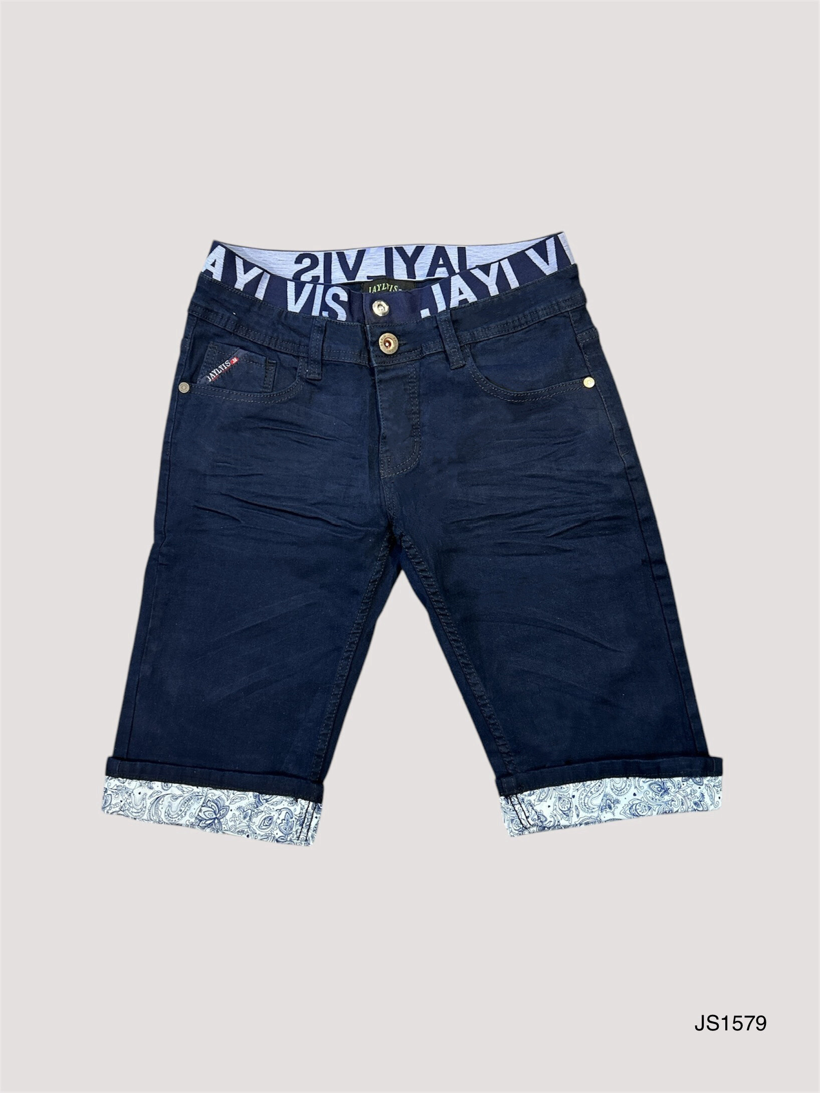 Grossiste Jaylvis - Short jean bleu brut