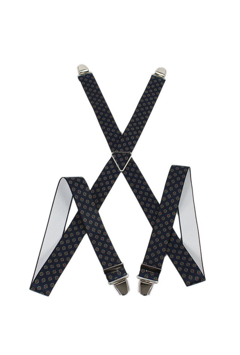 Wholesaler JCL - Elastic suspenders "X" 35mm made in France ajustable Pattern cashmere