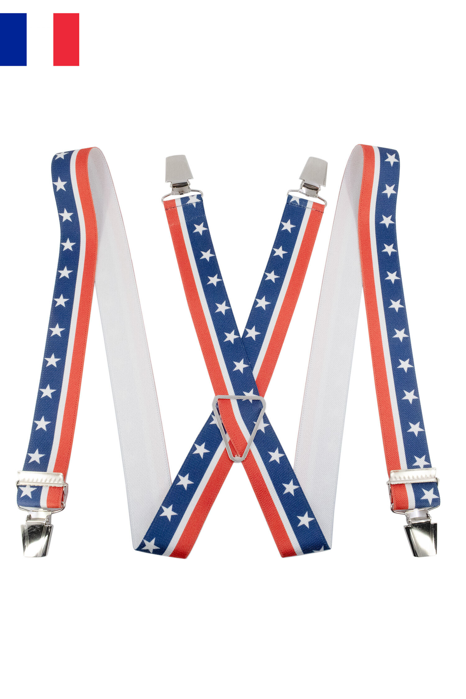 Wholesaler JCL - Elastic suspenders "X" 35mm made in France ajustable Pattern cashmere