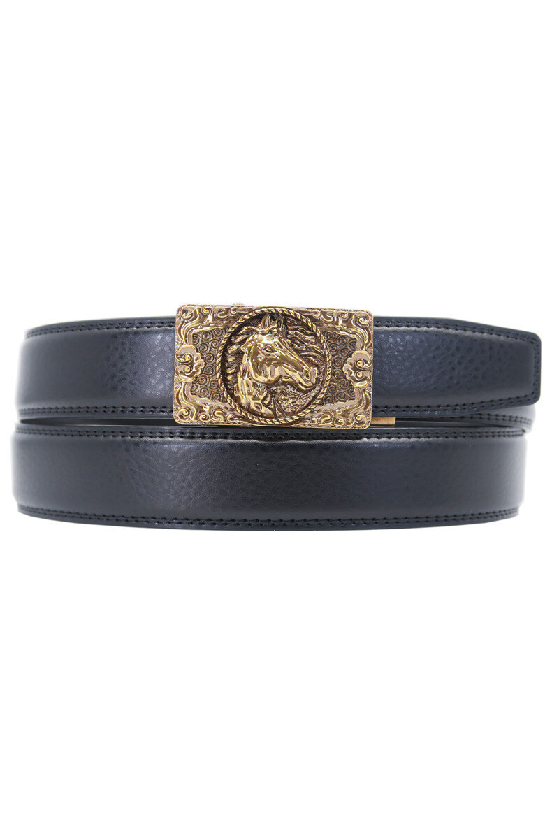 Grossiste JCL - Ceinture automatique sans trous croute de cuir de vachette ajustable 35mm