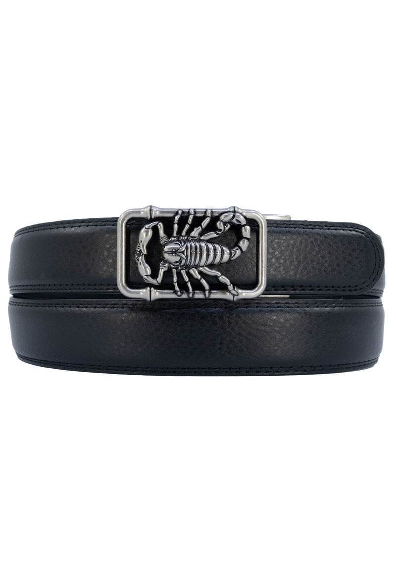Grossiste JCL - Ceinture automatique sans trous croute de cuir de vachette ajustable 35mm