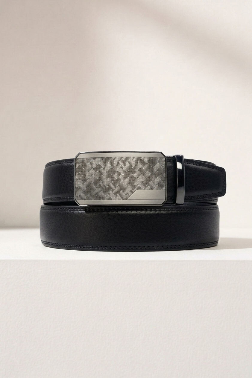 Grossiste JCL - Ceinture automatique homme sans trous largeur 35 mm en croûte de cuir de vachette