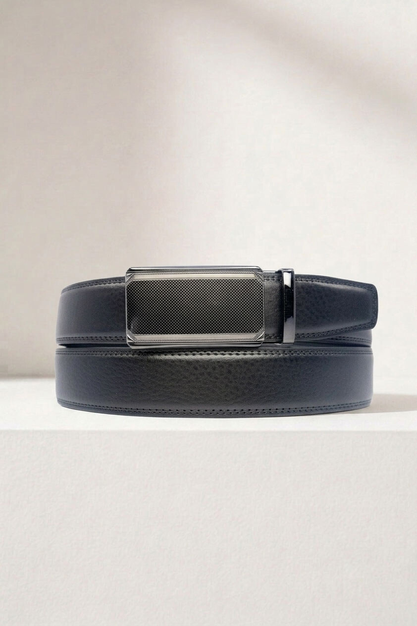 Grossiste JCL - Ceinture automatique homme sans trous largeur 35 mm en croûte de cuir de vachette