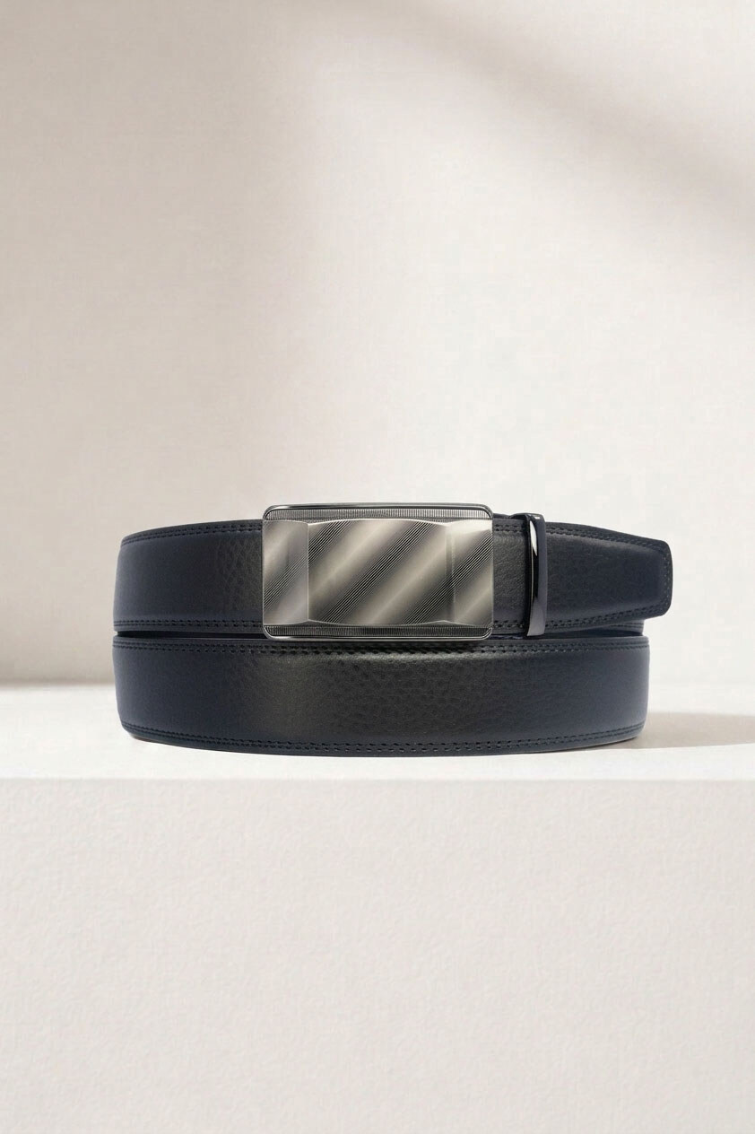 Grossiste JCL - Ceinture automatique homme sans trous largeur 35 mm en croûte de cuir de vachette