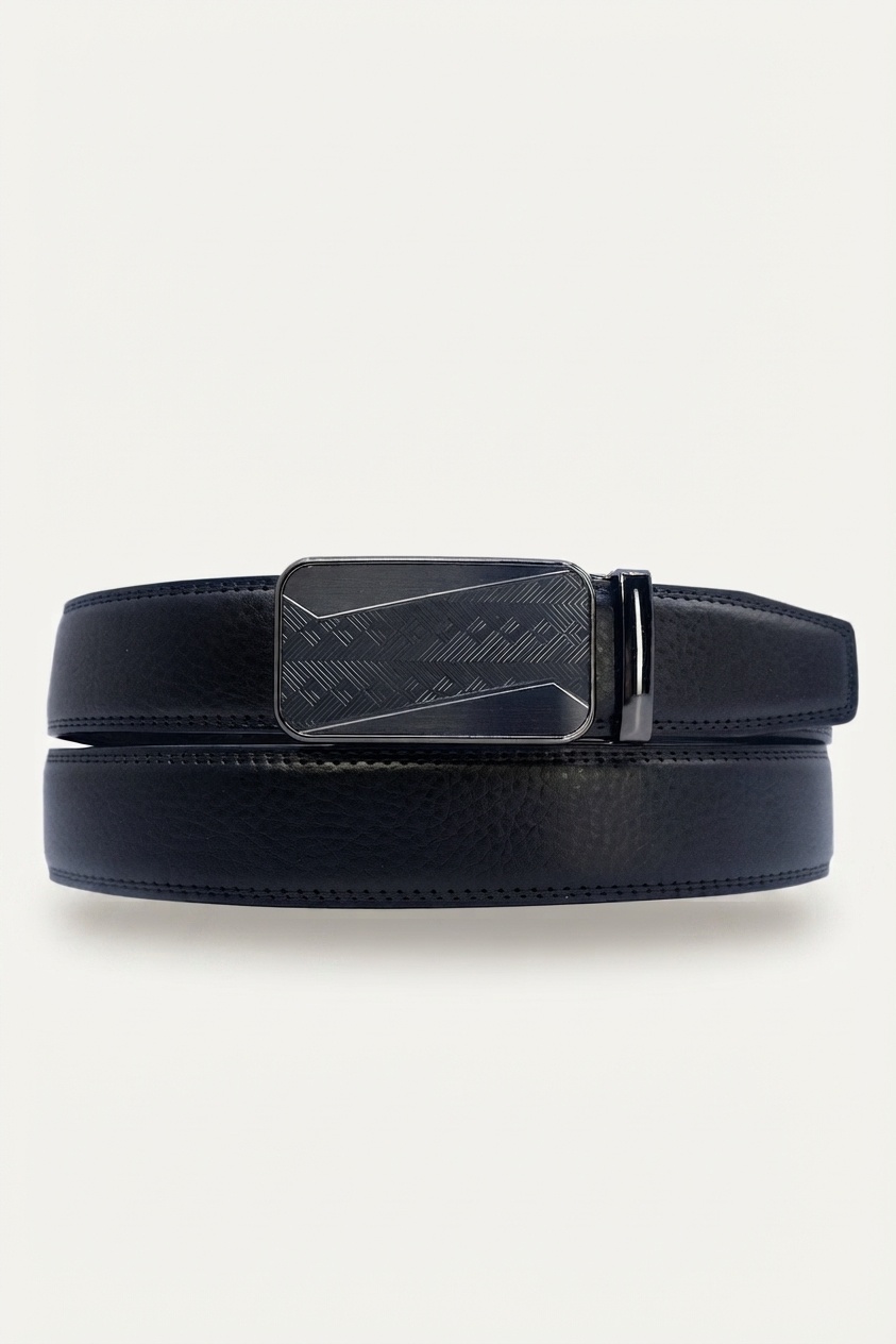 Grossiste JCL - Ceinture automatique homme sans trous largeur 35 mm en croûte de cuir de vachette