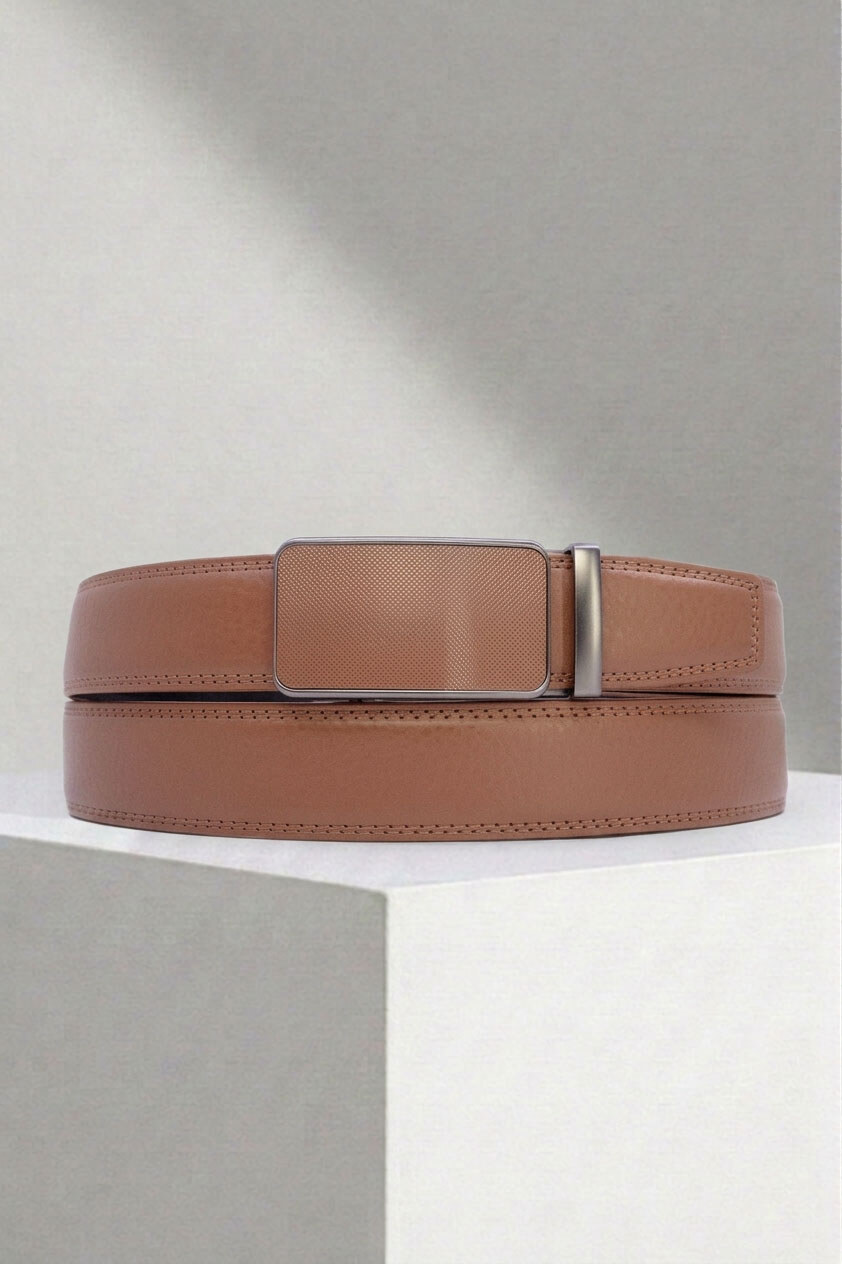 Grossiste JCL - Ceinture automatique homme sans trous largeur 35 mm en croûte de cuir de vachette