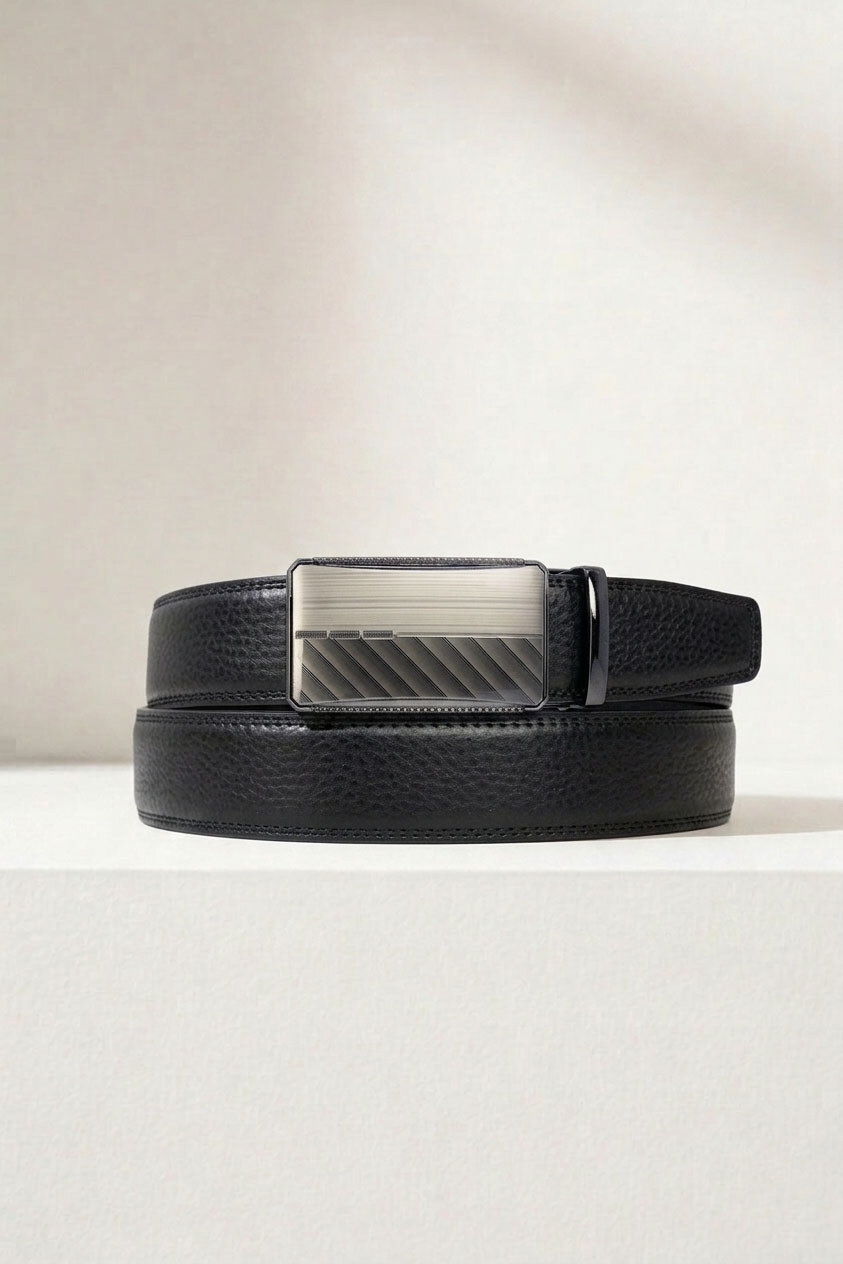 Grossiste JCL - Ceinture automatique homme sans trous largeur 35 mm en croûte de cuir de vachette