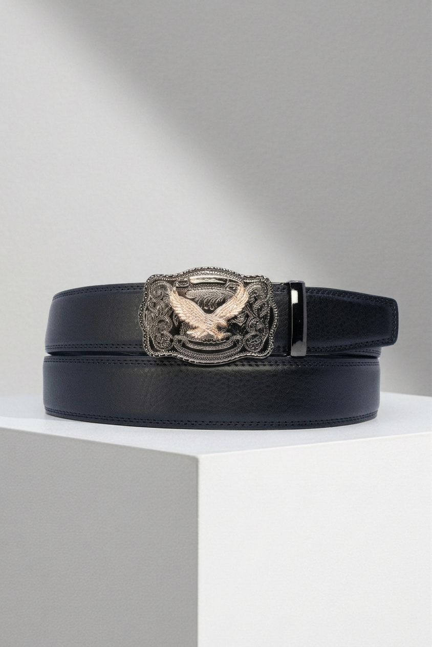 Wholesaler JCL - Men's automatic belt without holes, 35 mm wide, made of cowhide split leather