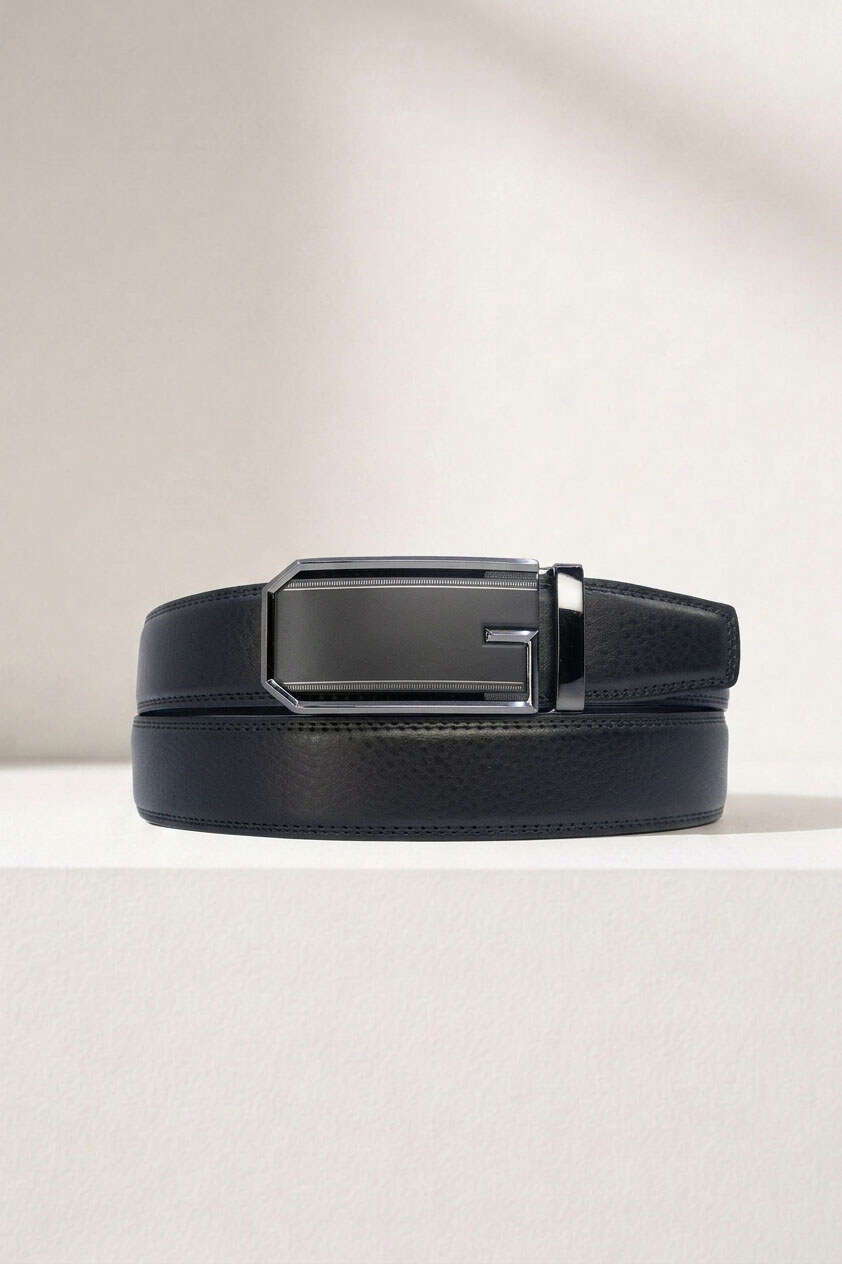 Grossiste JCL - Ceinture automatique homme sans trous largeur 35 mm en croûte de cuir de vachette